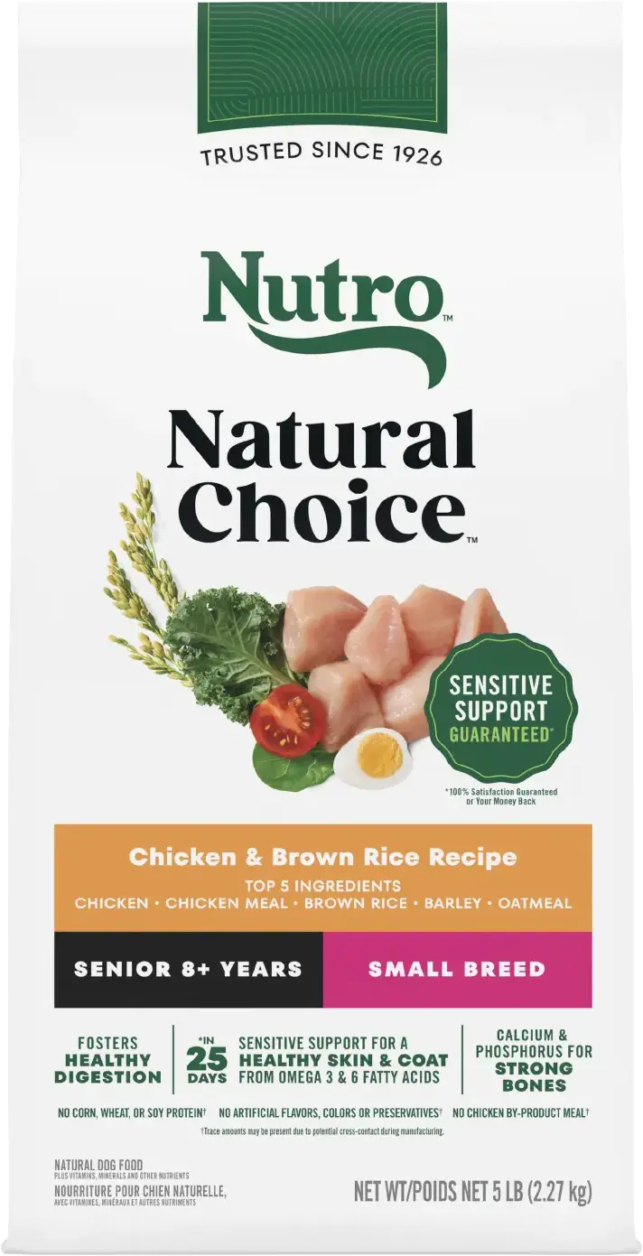 Nutro Natural Choice Chicken & Brown Rice Small Breed Senior Dry Dog Food 5-lb