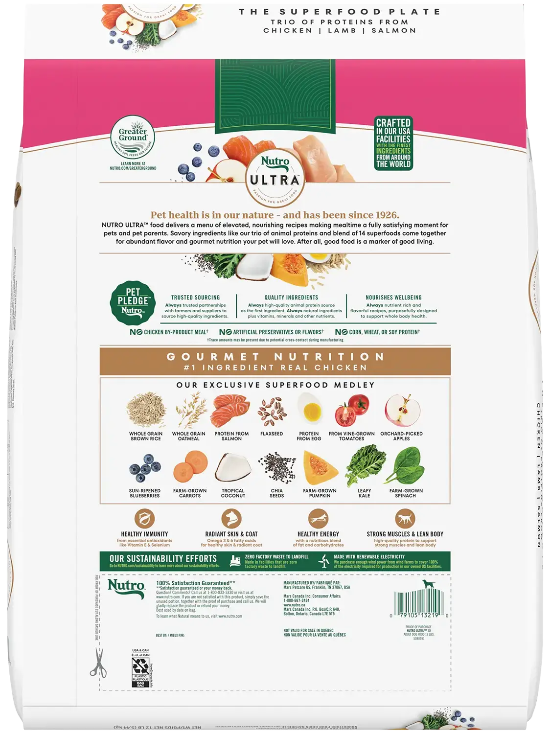 Nutro Ultra Small Breed Adult Dry Dog Food Chicken, Lamb & Salmon Plate 12-lb - Image 2