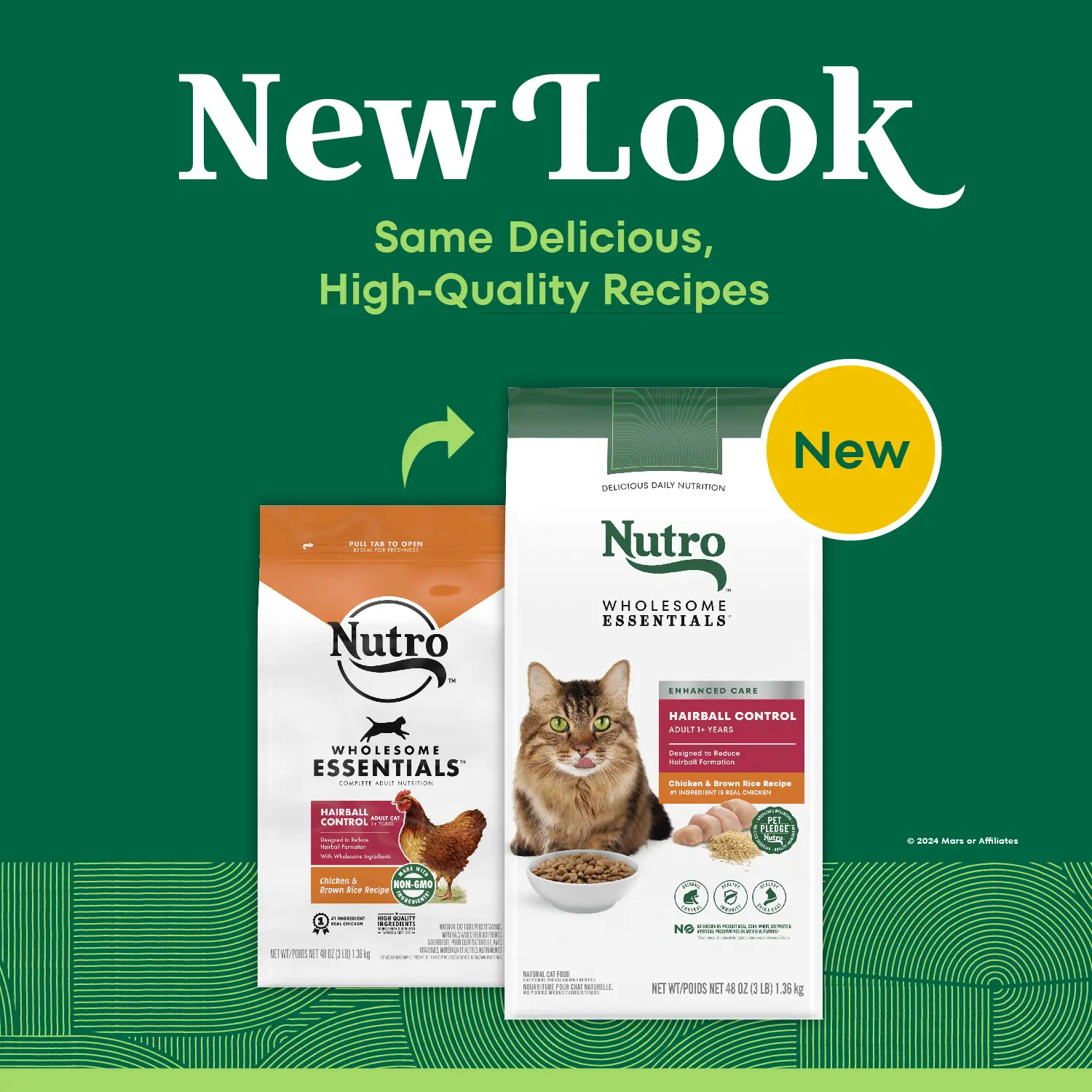 Nutro Wholesome Essentials Chicken & Brown Rice Hairball Control Adult Dry Cat Food 5-lb - Image 2