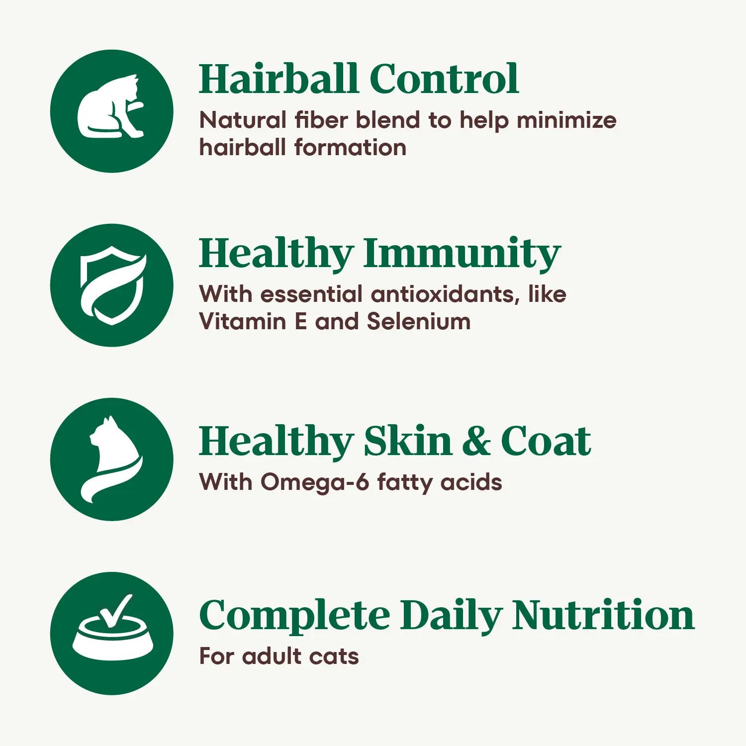 Nutro Wholesome Essentials Chicken & Brown Rice Hairball Control Adult Dry Cat Food 5-lb - Image 5