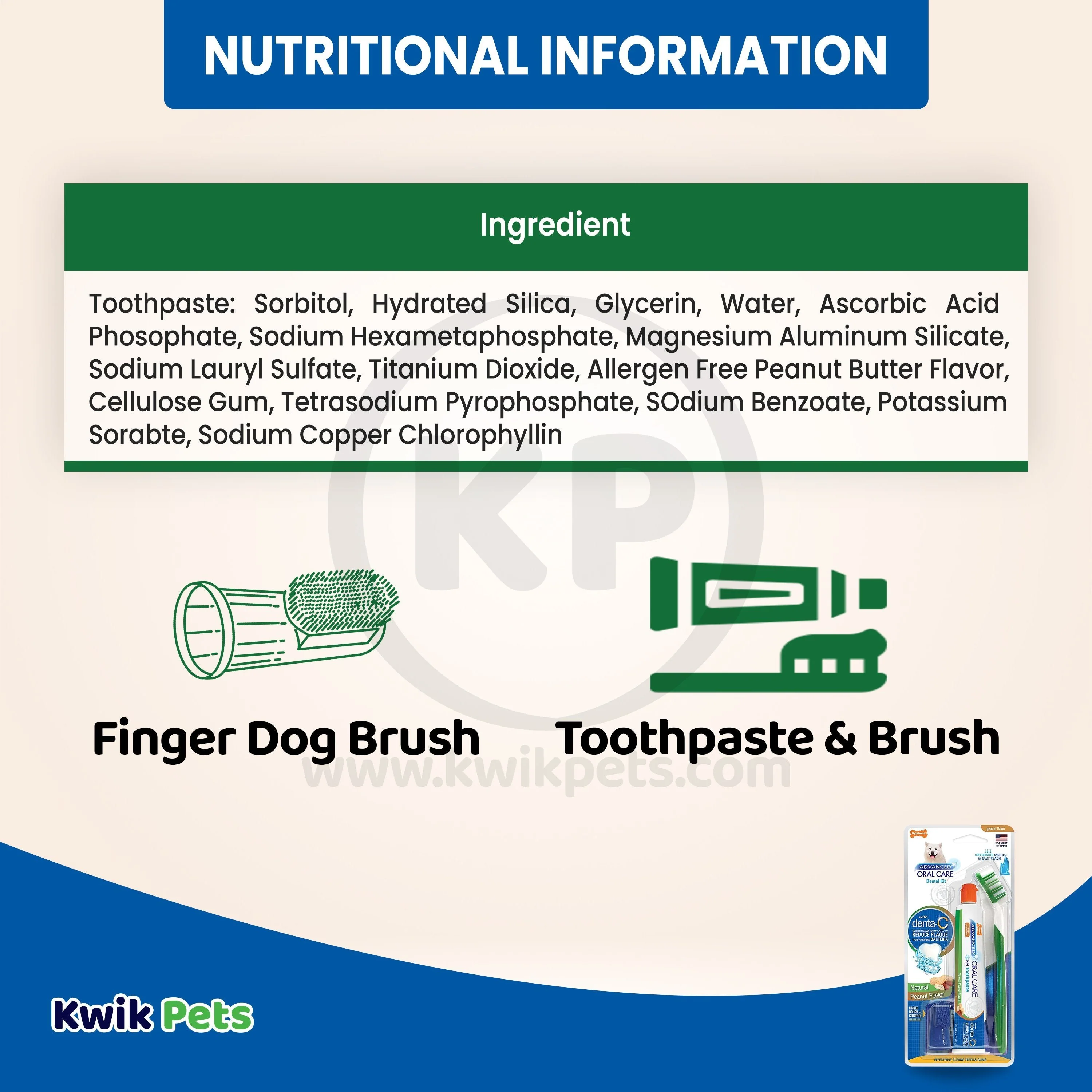 Nylabone Advanced Oral Care Natural Dog Dental Kit Peanut Butter 3 Count 2.5-oz - Image 5