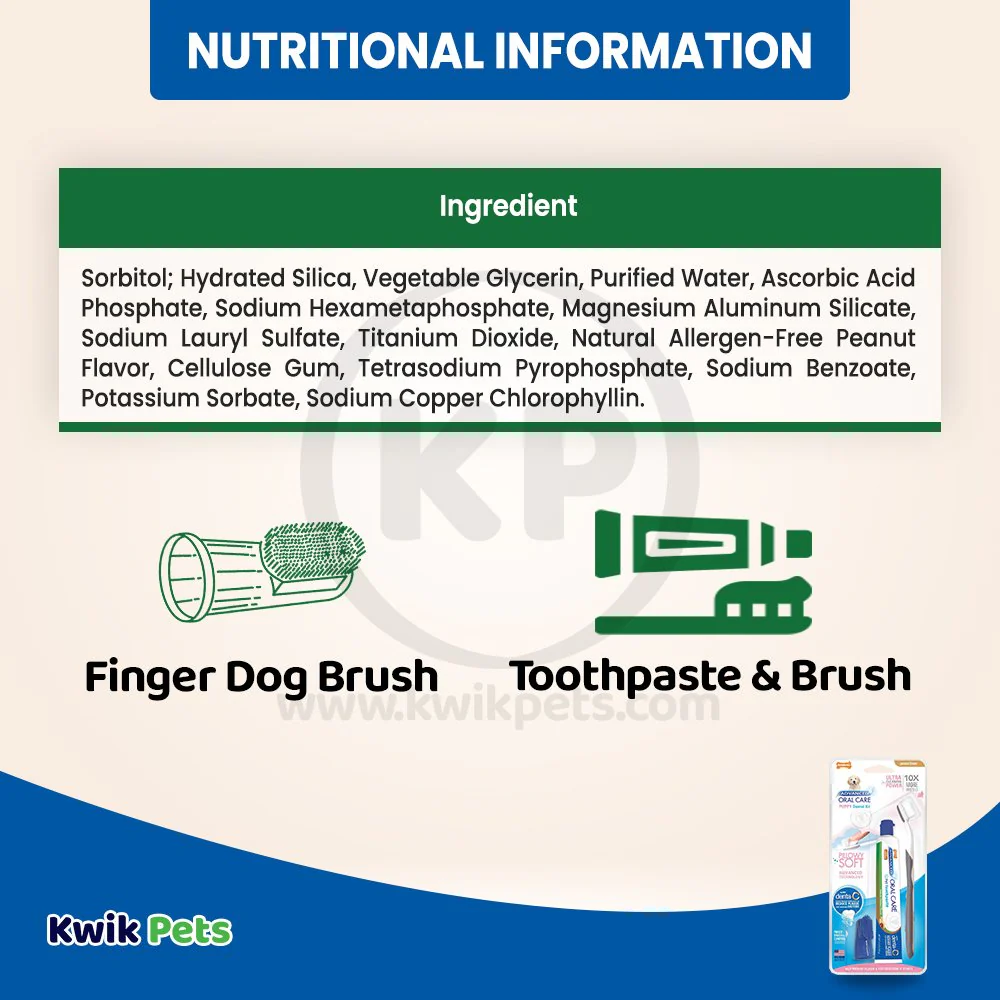 Nylabone Advanced Oral Care Puppy Dental Kit with Pillowy Soft-Bristle Toothbrush Peanut Butter 2.5-oz 3 Count - Image 5