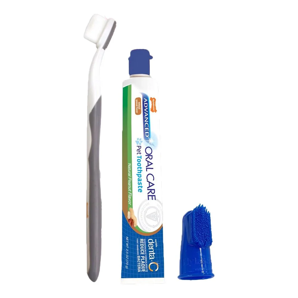 Nylabone Advanced Oral Care Puppy Dental Kit with Pillowy Soft-Bristle Toothbrush Peanut Butter 2.5-oz 3 Count - Image 6