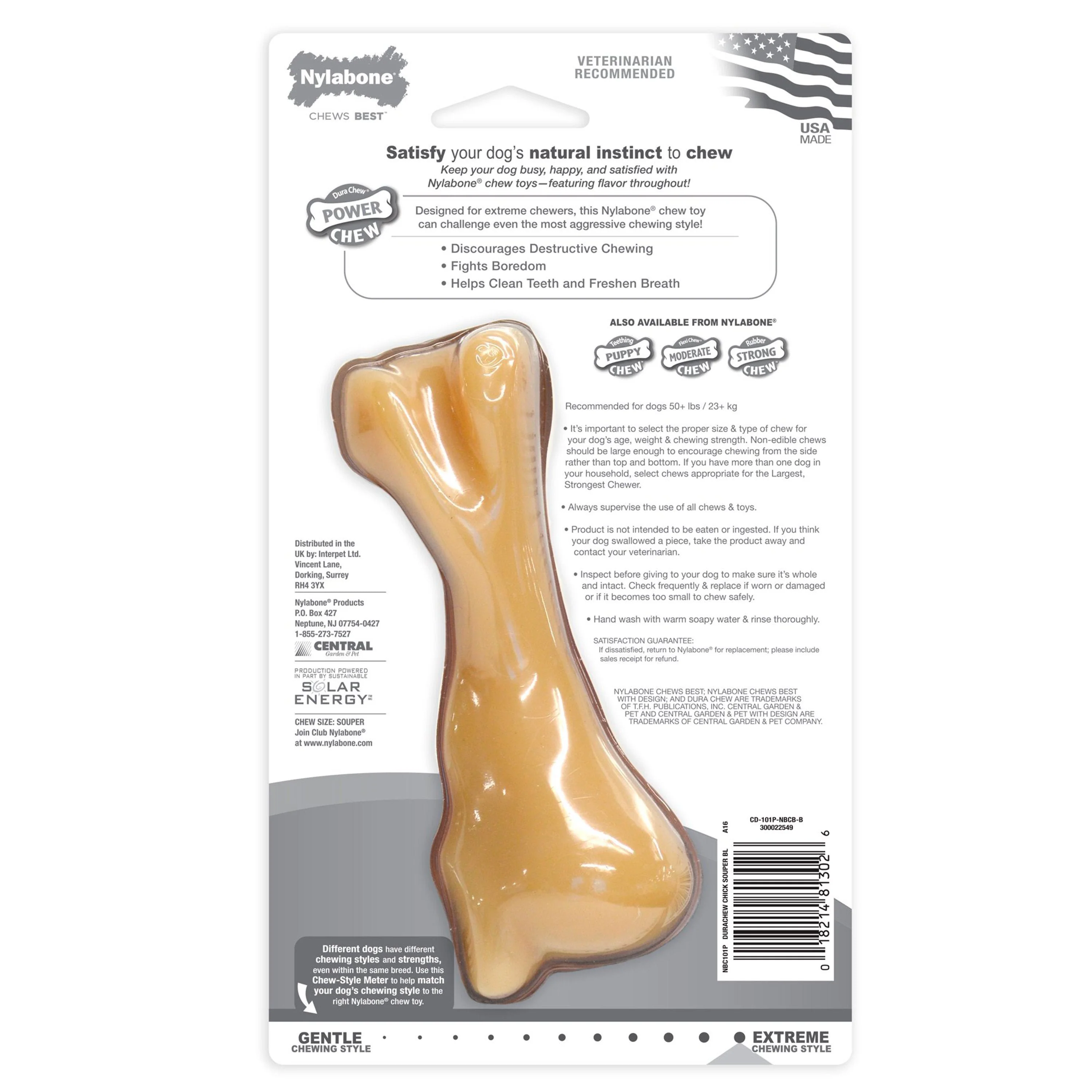 Nylabone Power Chew Big Knuckle Bone Dog Toy Chicken XXL/Monster - 50++ lbs - Image 2