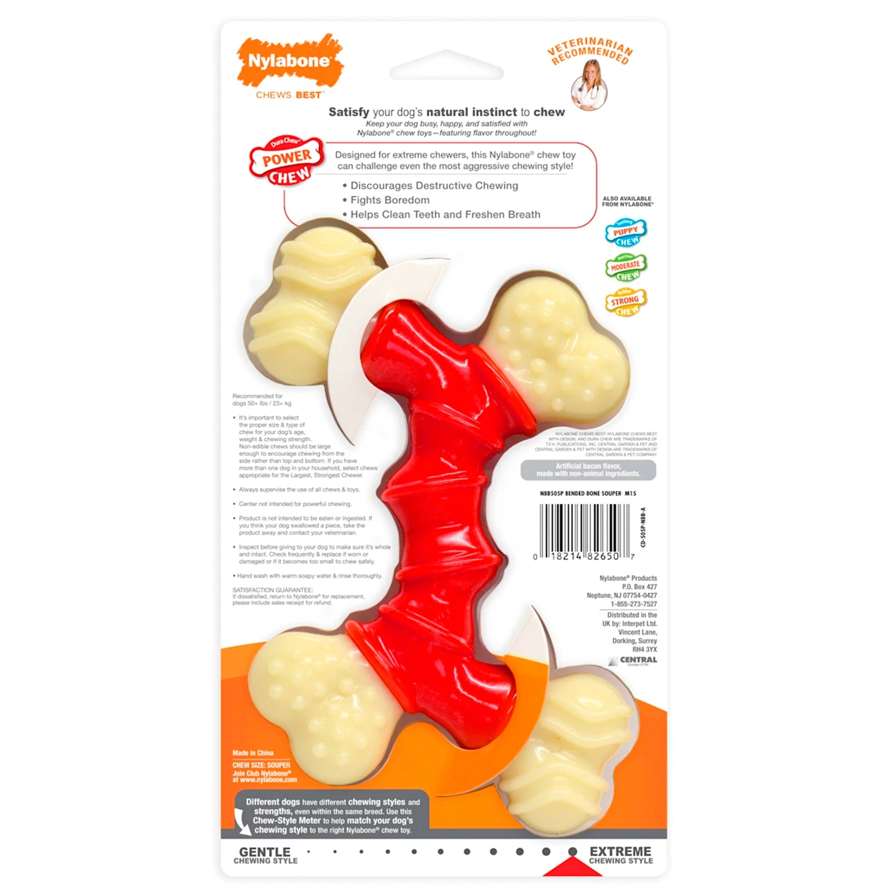 Nylabone Power Chew Double Bone Dog Toy Bacon XL/Souper - 50+ lbs - Image 2