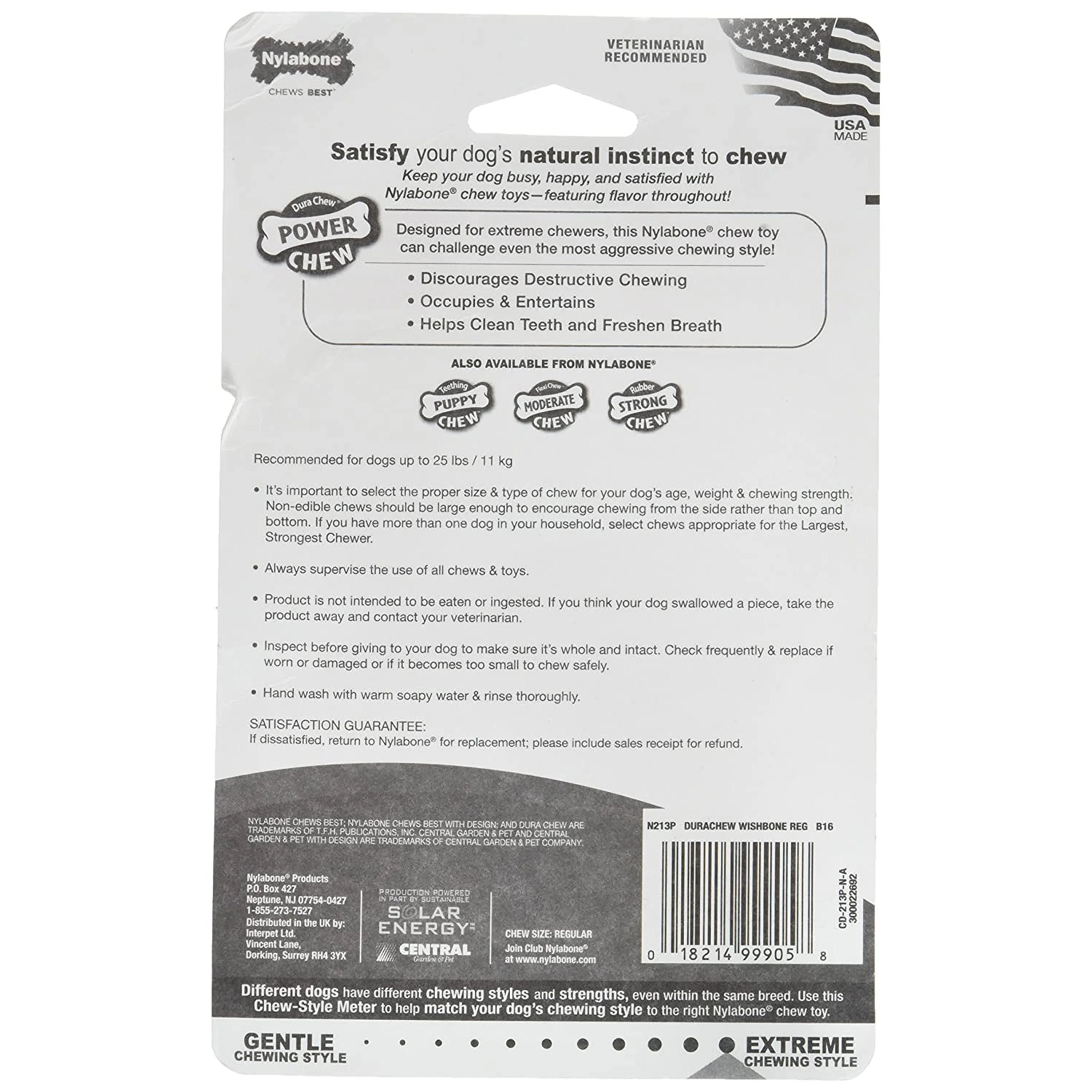 Nylabone Power Chew Original Wishbone Adult Dog Toy Small/Regular - Up To 25 lbs - Image 2