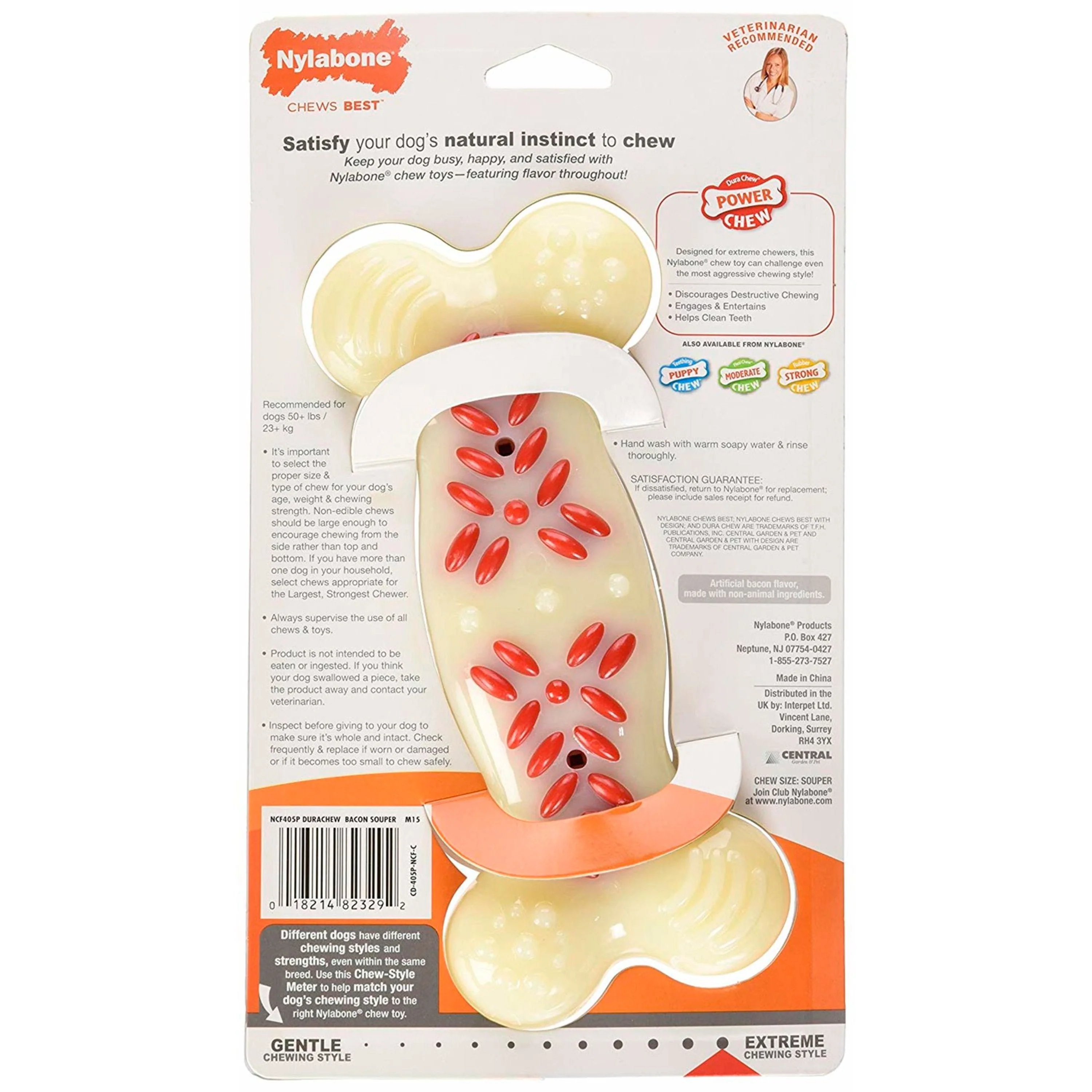 Nylabone Power Chew Action Ridges Dog Toy Bacon XL/Souper - 50+ lbs - Image 2