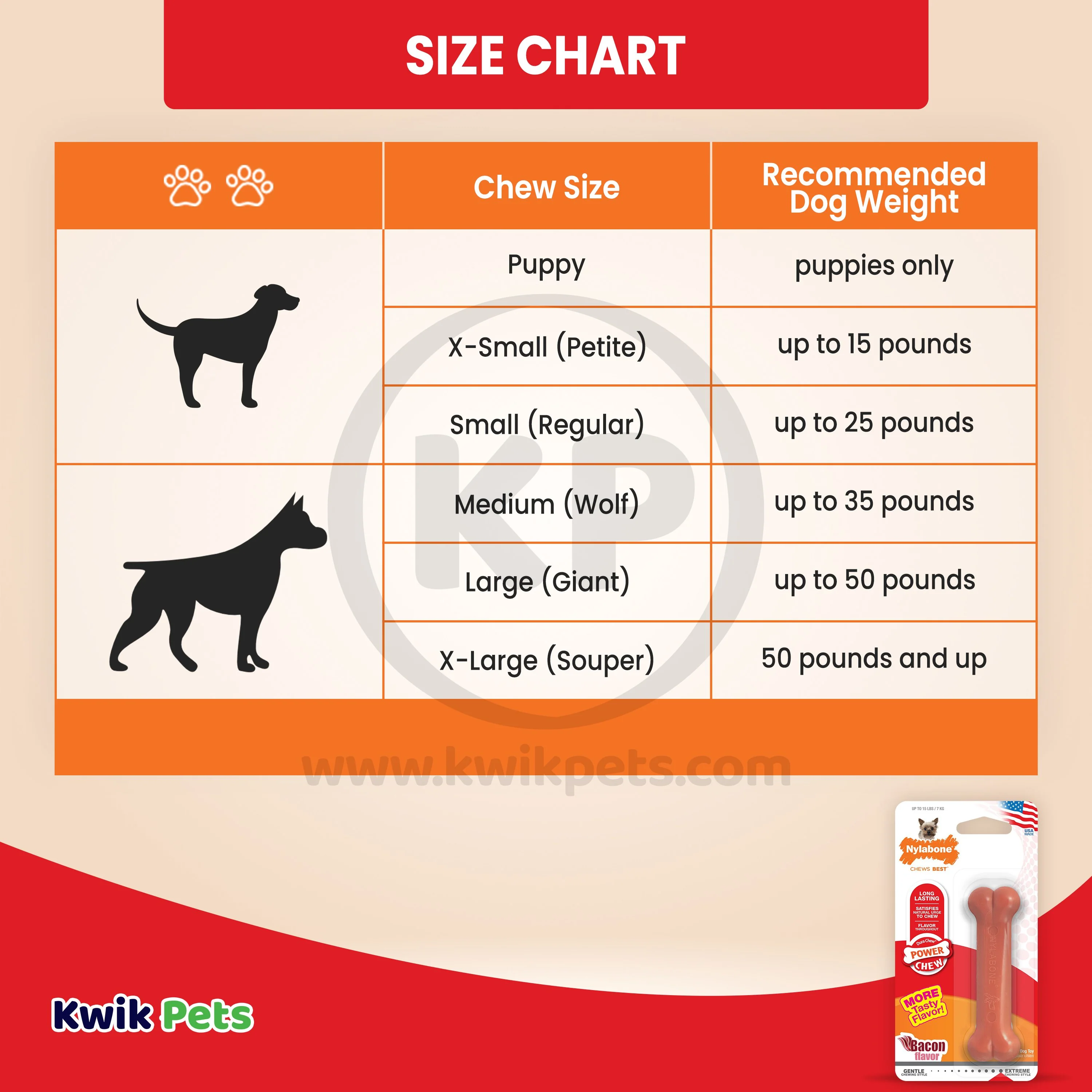 Nylabone Power Chew Dog Toy Bacon XS/Petite - Up To 15 lbs - Image 5