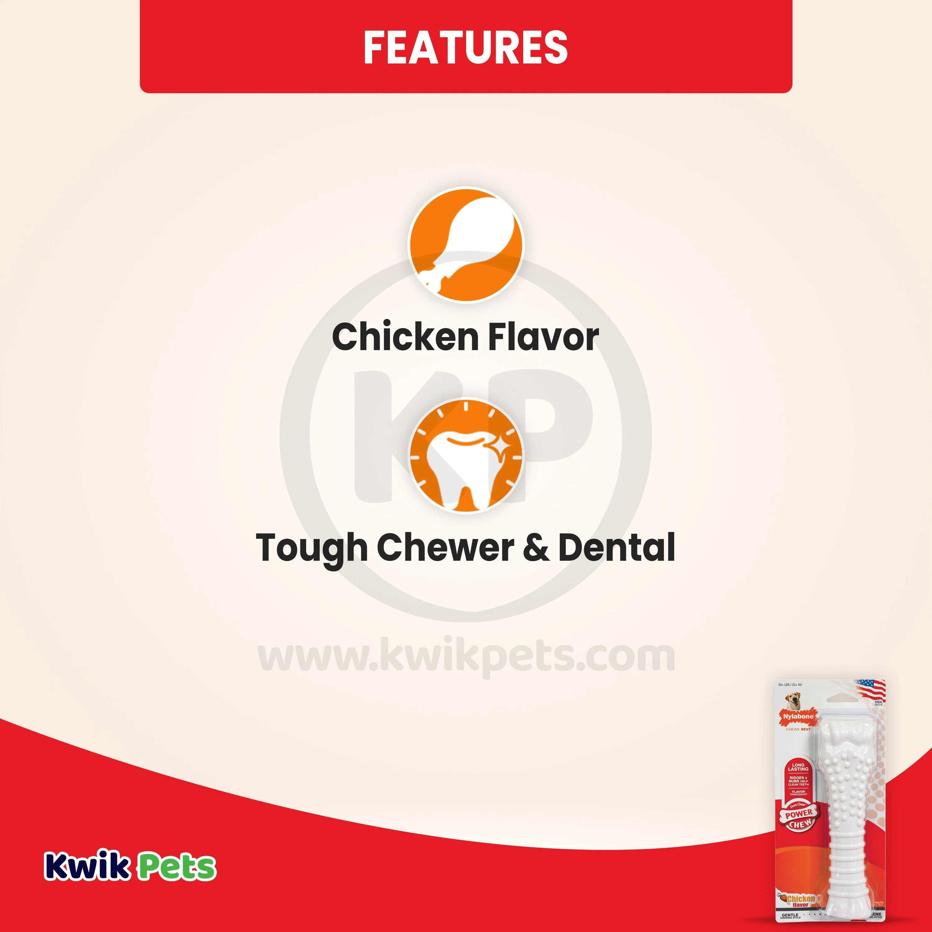Nylabone Power Chew Dog Toy Chicken XL/Souper - 50+ lbs - Image 3