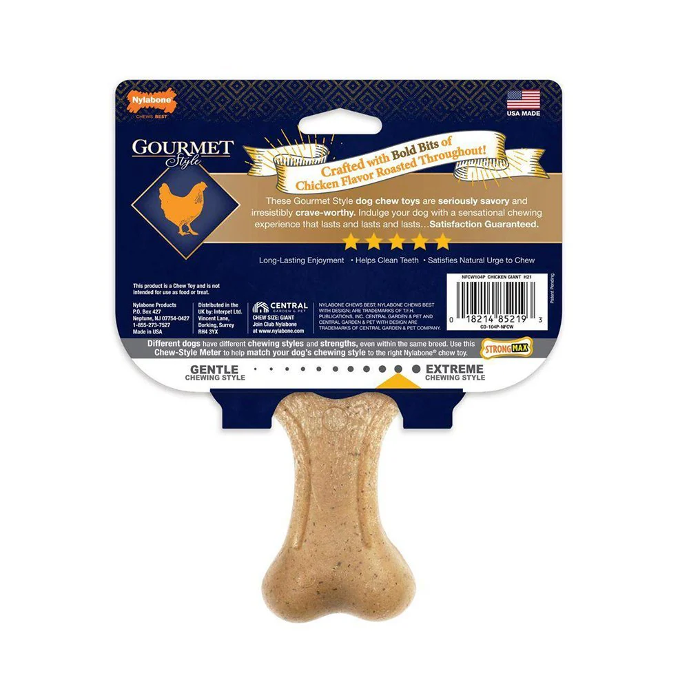 Nylabone Gourmet Style Strong Wishbone Dog Chew Toy Chicken Large/Giant - Up To 50 lbs - Image 2
