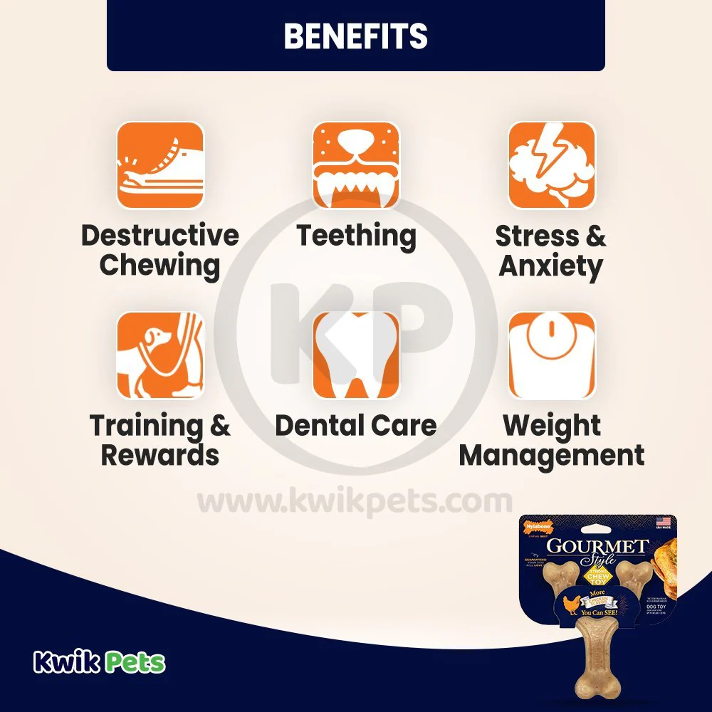 Nylabone Gourmet Style Strong Wishbone Dog Chew Toy Chicken Large/Giant - Up To 50 lbs - Image 4