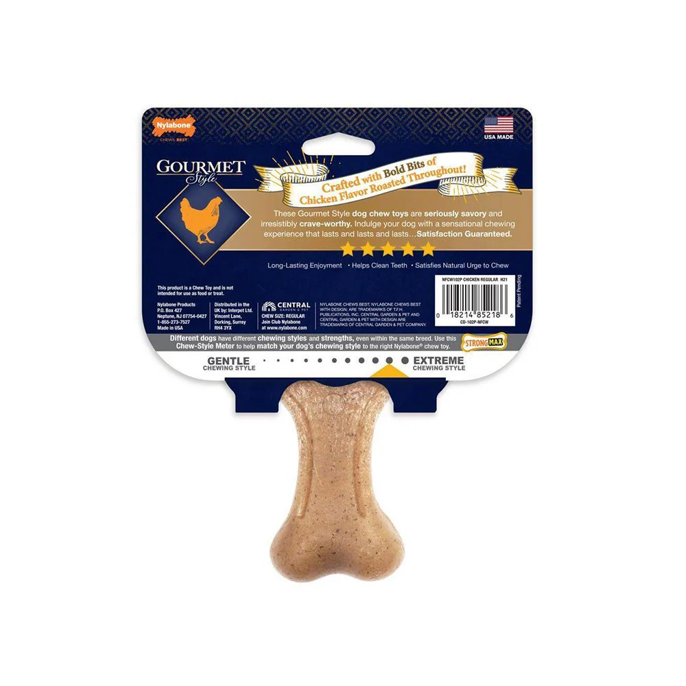 Nylabone Gourmet Style Strong Wishbone Dog Chew Toy Chicken Small/Regular - Up To 25 Ibs - Image 2