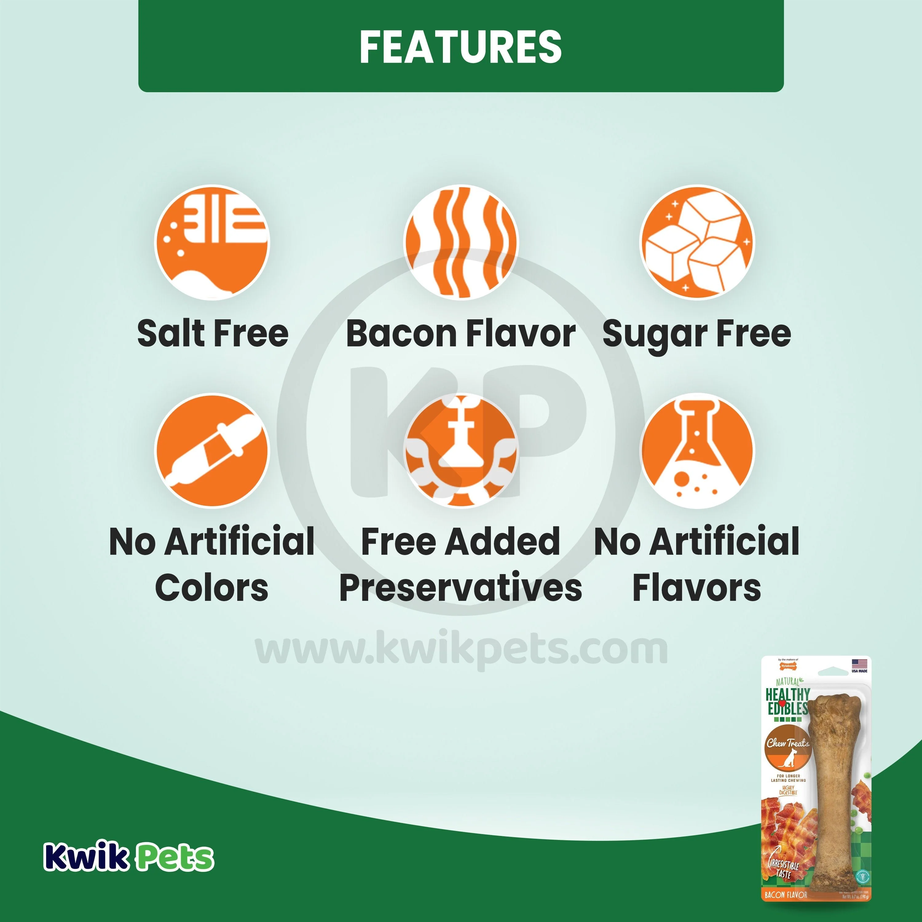 Nylabone Healthy Edibles All-Natural Long Lasting Chew Dog Treats Bacon Souper 50+ lbs - Image 3