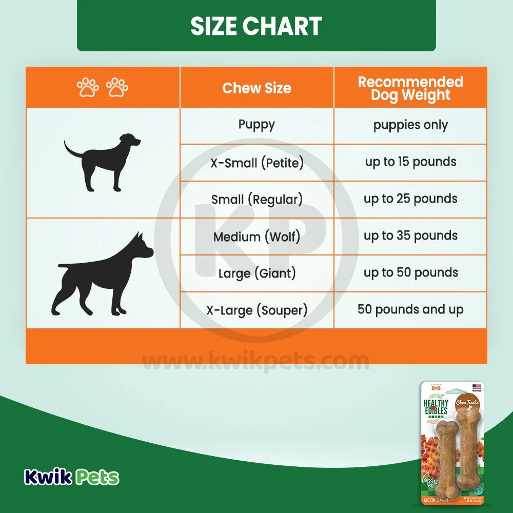 Nylabone Healthy Edibles All-Natural Long Lasting Chew Treats Bacon XS/Petite - Up To 15 lbs 2 Count - Image 6
