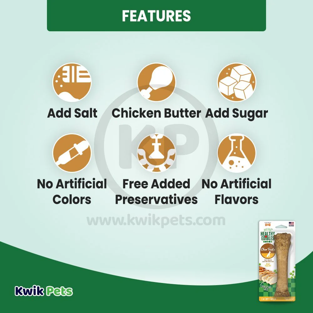 Nylabone Healthy Edibles All-Natural Long Lasting Dog Chew Treats Chicken XL/Souper - 50+ lbs - Image 3