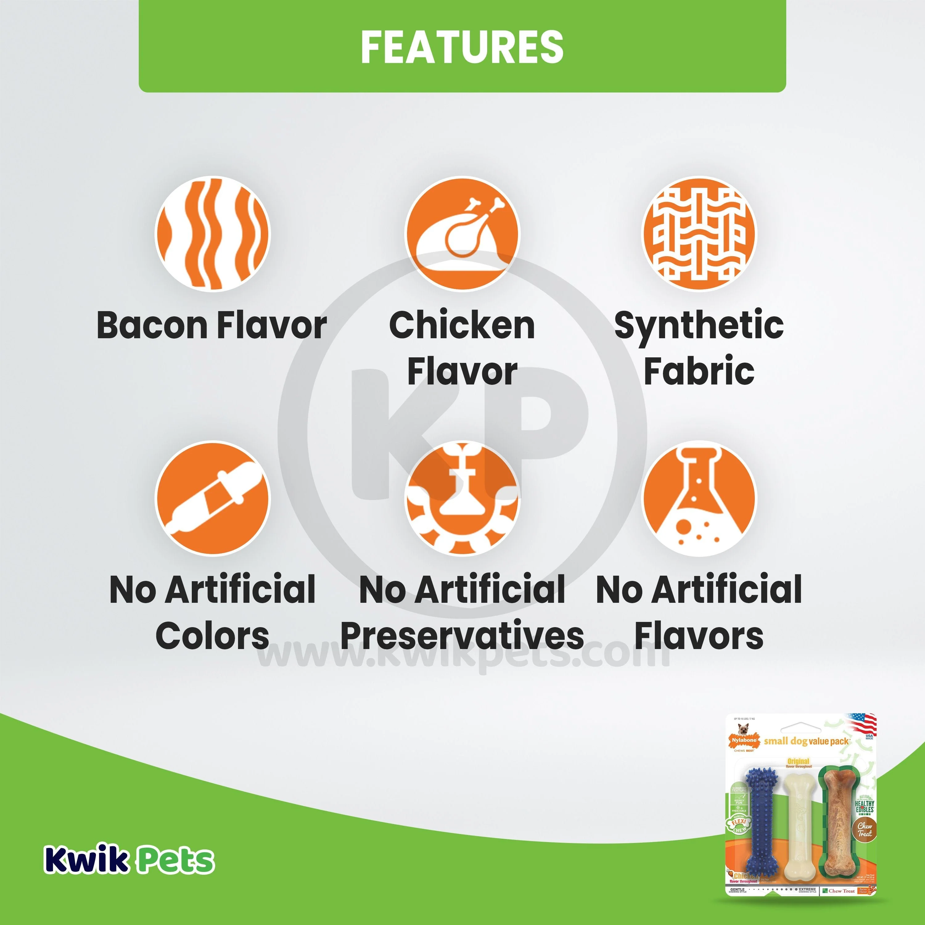 Nylabone Healthy Edibles & Flexi Chew Value Pack Chicken & Bacon XS/Petite - Up To 15 lbs 3 Count - Image 3