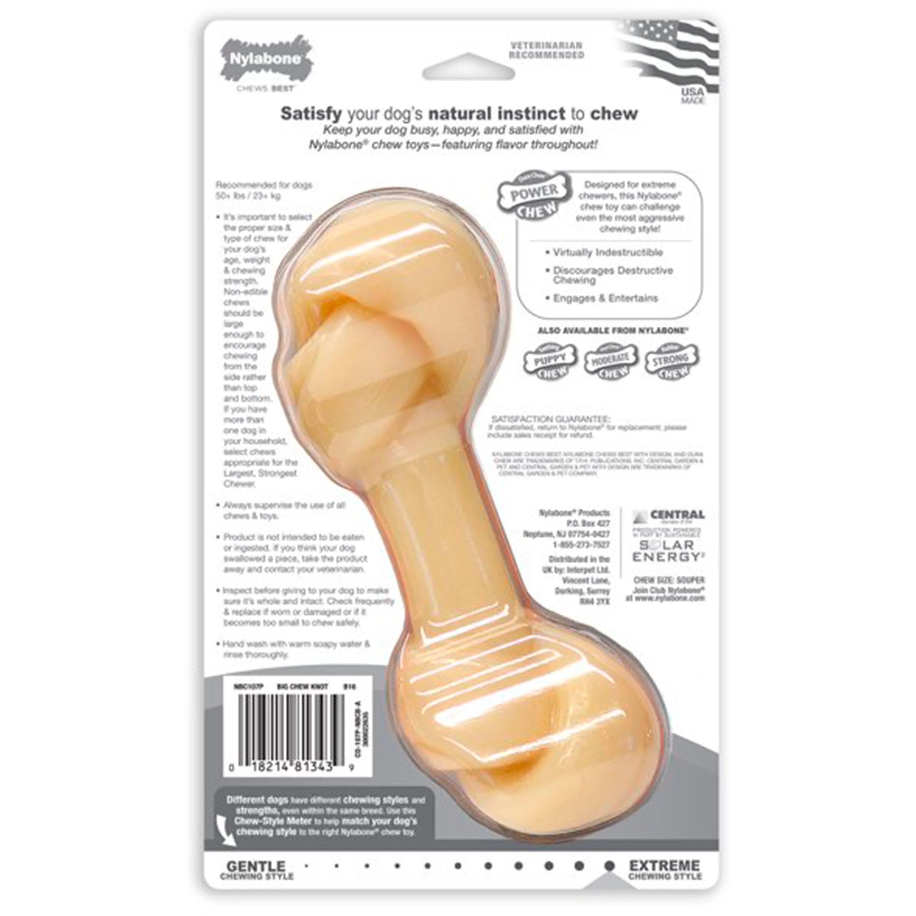 Nylabone Power Chew Big Knot Bone Dog Toy Chicken XXL/Monster - 50++ lbs - Image 2