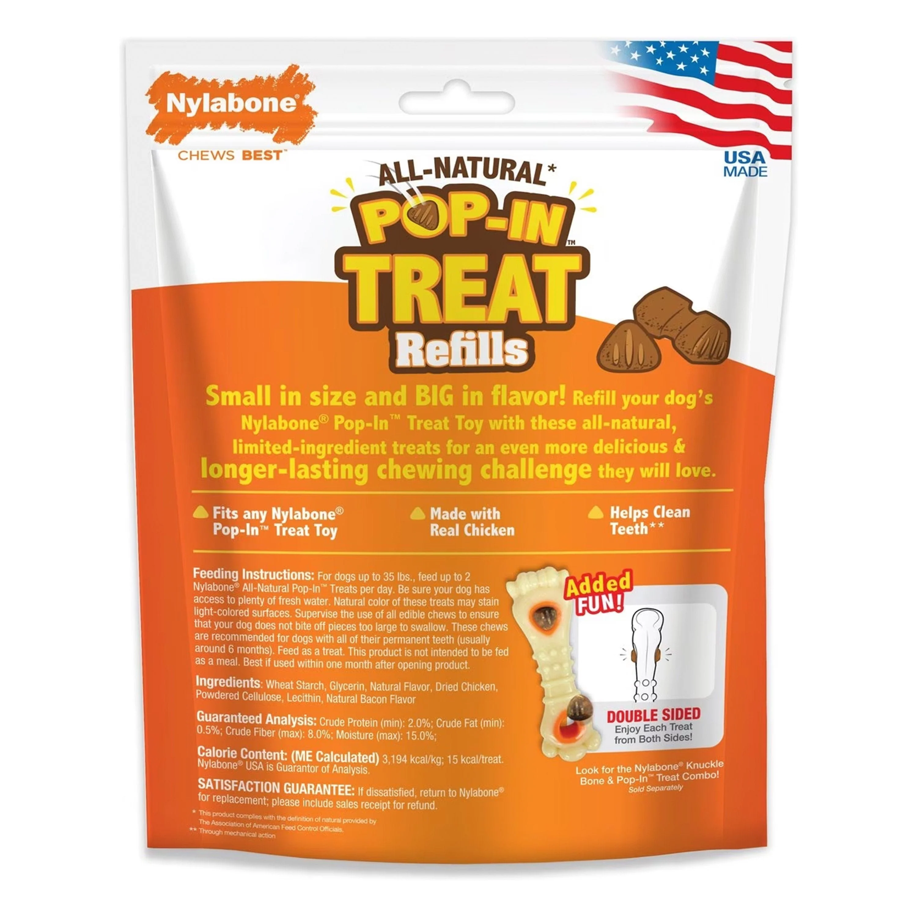 Nylabone All-Natural Pop-In Dog Treat Refills Chicken 30 Count 5.2-oz - Image 2