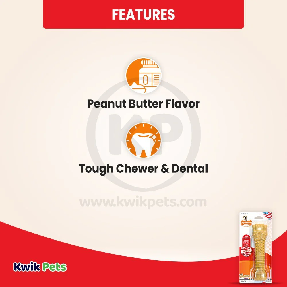 Nylabone Power Chew Dog Toy Peanut Butter XL/Souper - 50+ lbs - Image 2