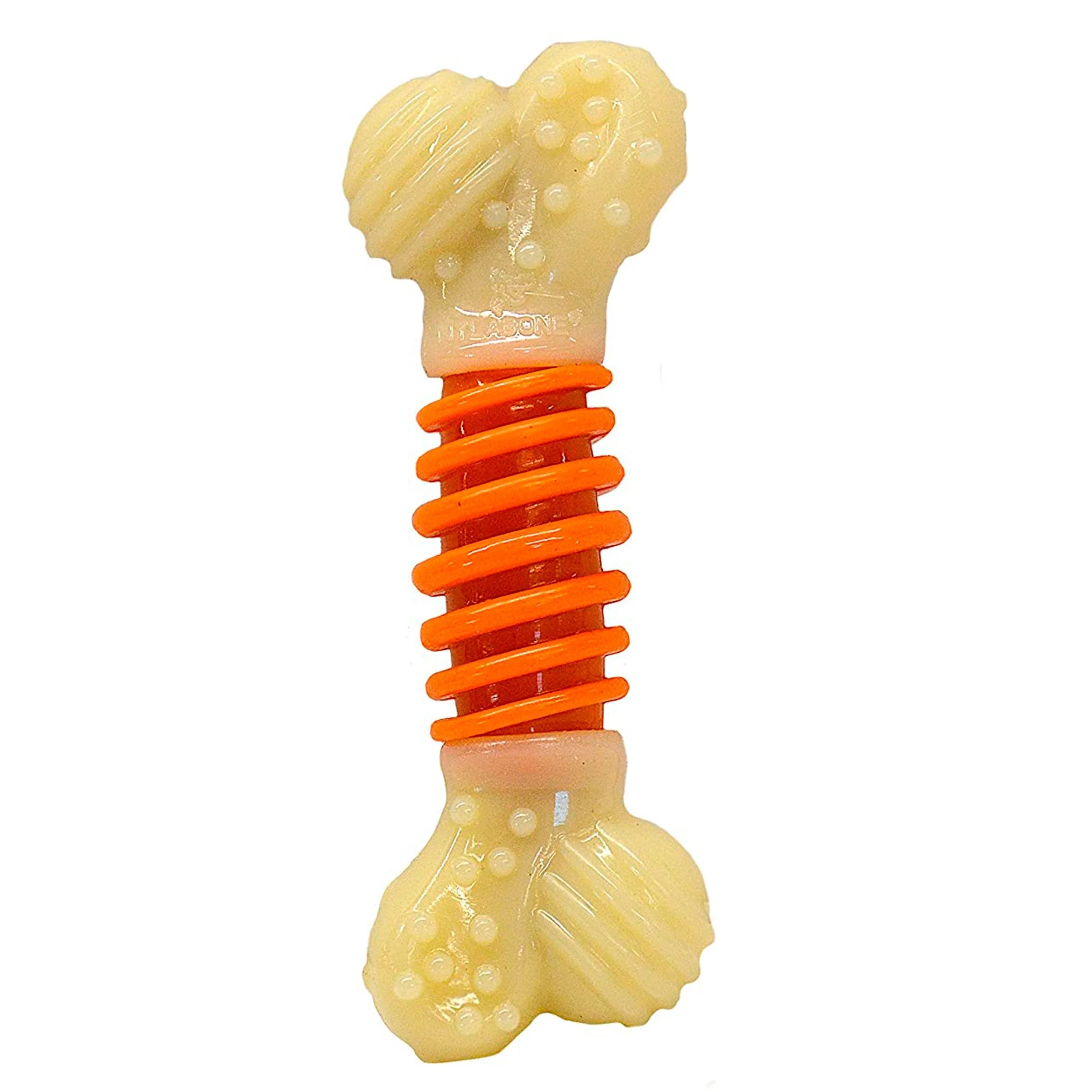 Nylabone PRO Action Dental Power Chew Durable Dog Toy Bacon Flavor Orange Medium/Wolf - Up To 35 lbs - Image 5