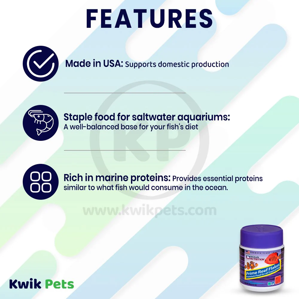 Ocean Nutrition Prime Reef Flakes Fish Food 1.2-oz - Image 3