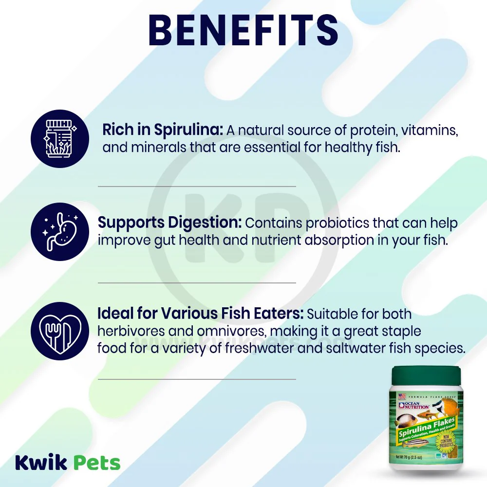 Ocean Nutrition Spirulina Flakes Fish Food 2.5-oz - Image 4
