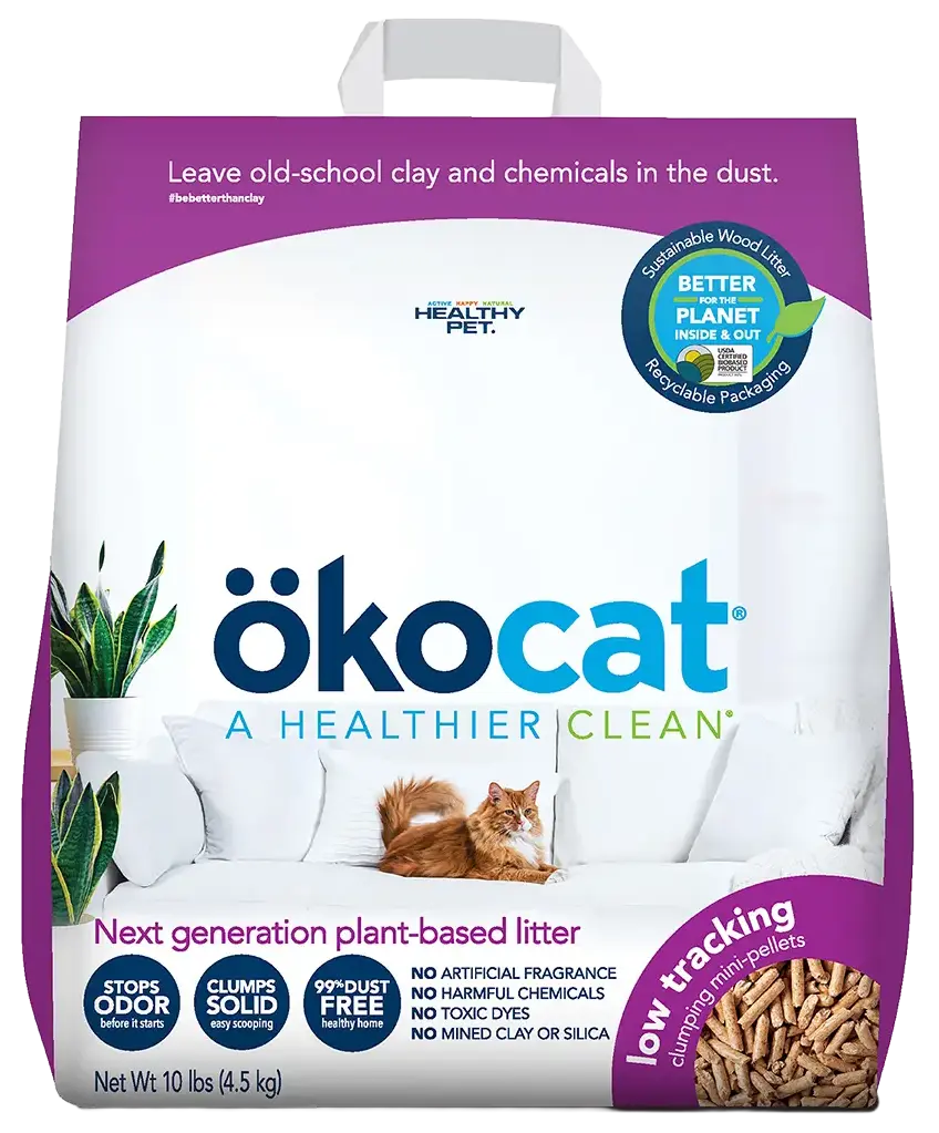 Okocat Low Tracking Clumping Mini Pellets Wood Cat Litter 10-lb