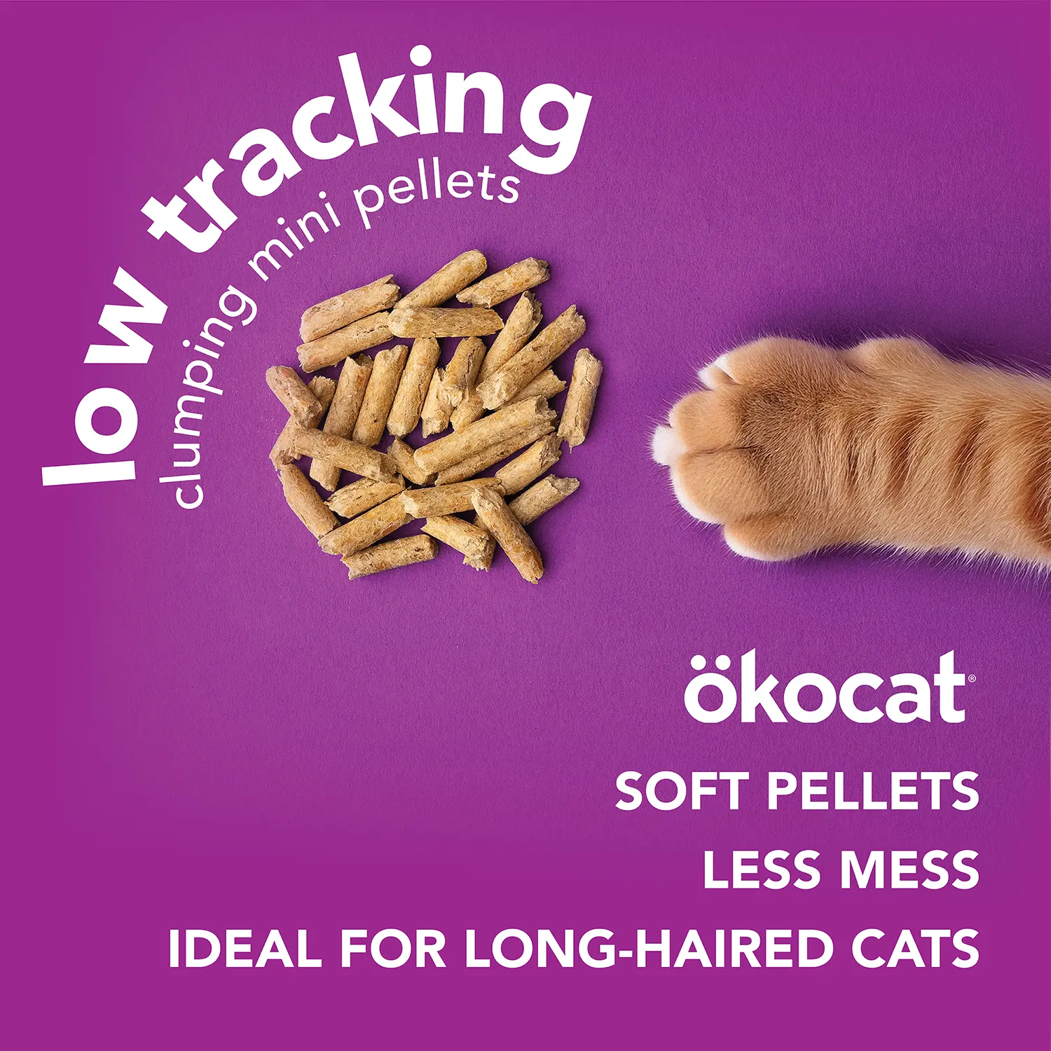Okocat Low Tracking Clumping Mini Pellets Wood Cat Litter 10-lb - Image 3