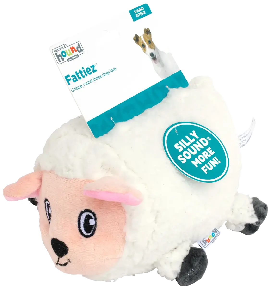 Outward Hound Fattiez Sheep Plush Dog Toy White Medium - Image 3