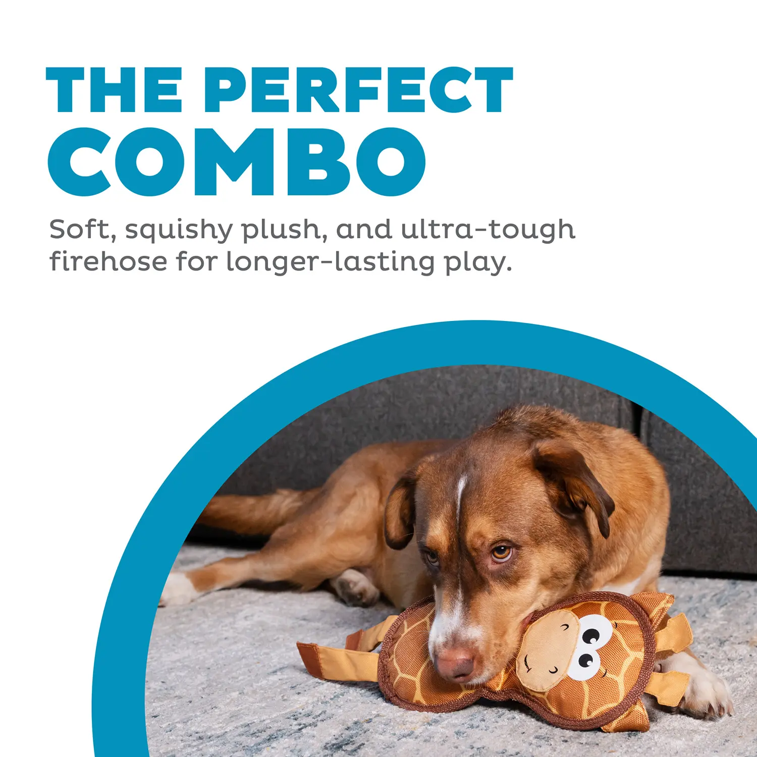 Outward Hound Fire Biterz Giraffe Firehose Plush Dog Toy Brown Medium - Image 3