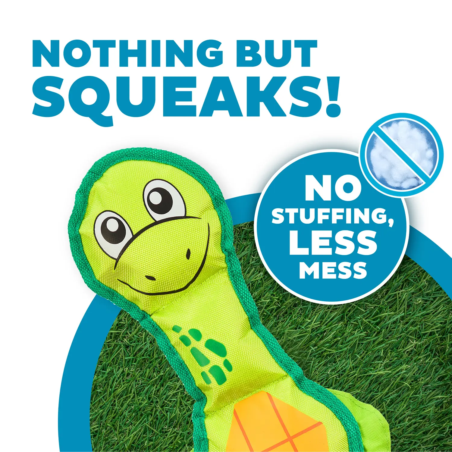 Outward Hound Fire Biterz Turtle Plush Interactive Dog Toy Green Medium - Image 5