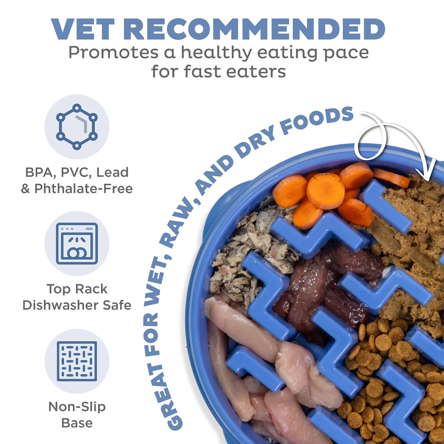 Outward Hound Fun Feeder Interactive Dog Bowl Slow Feeder Blue Large - Image 5