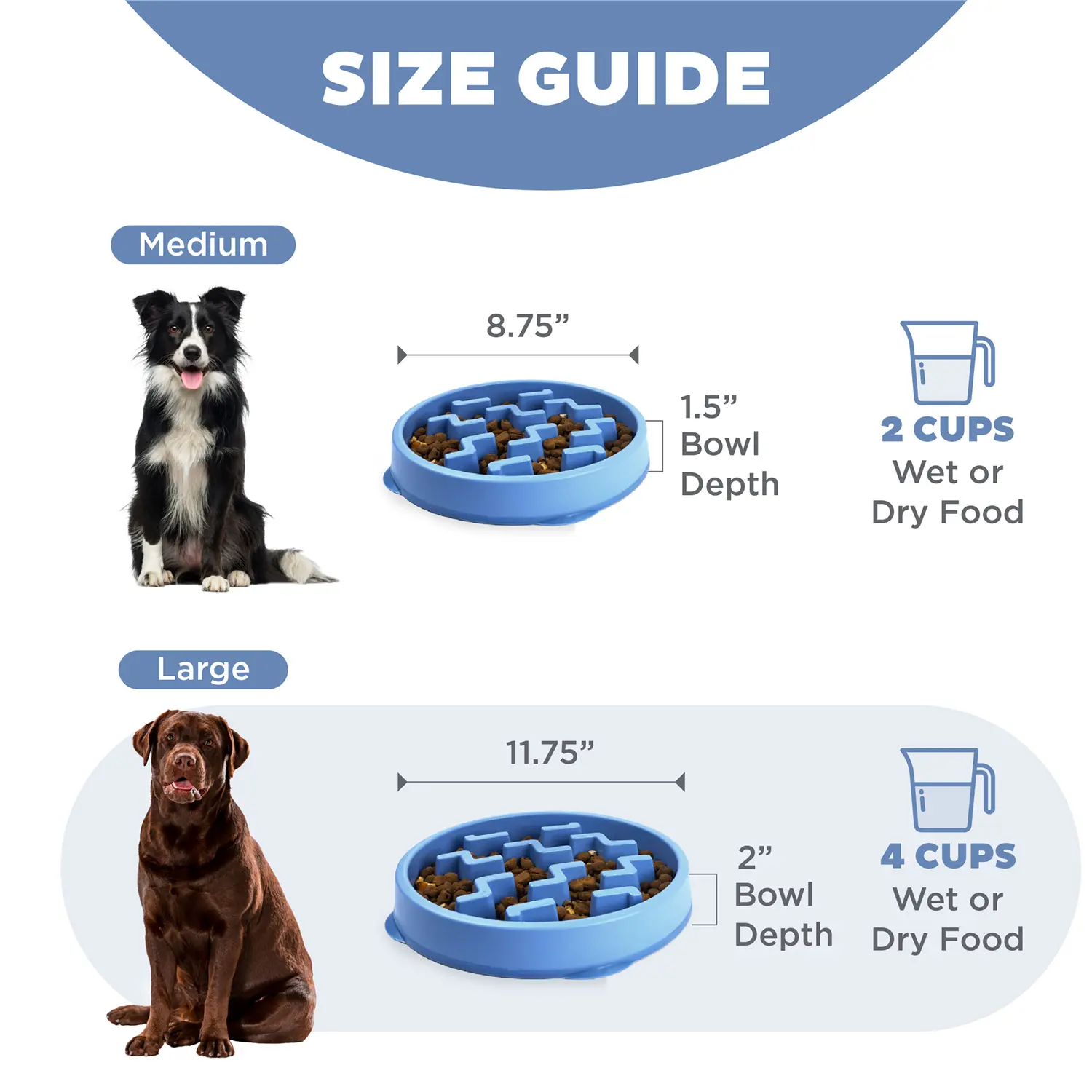 Outward Hound Fun Feeder Interactive Dog Bowl Slow Feeder Blue Large - Image 6