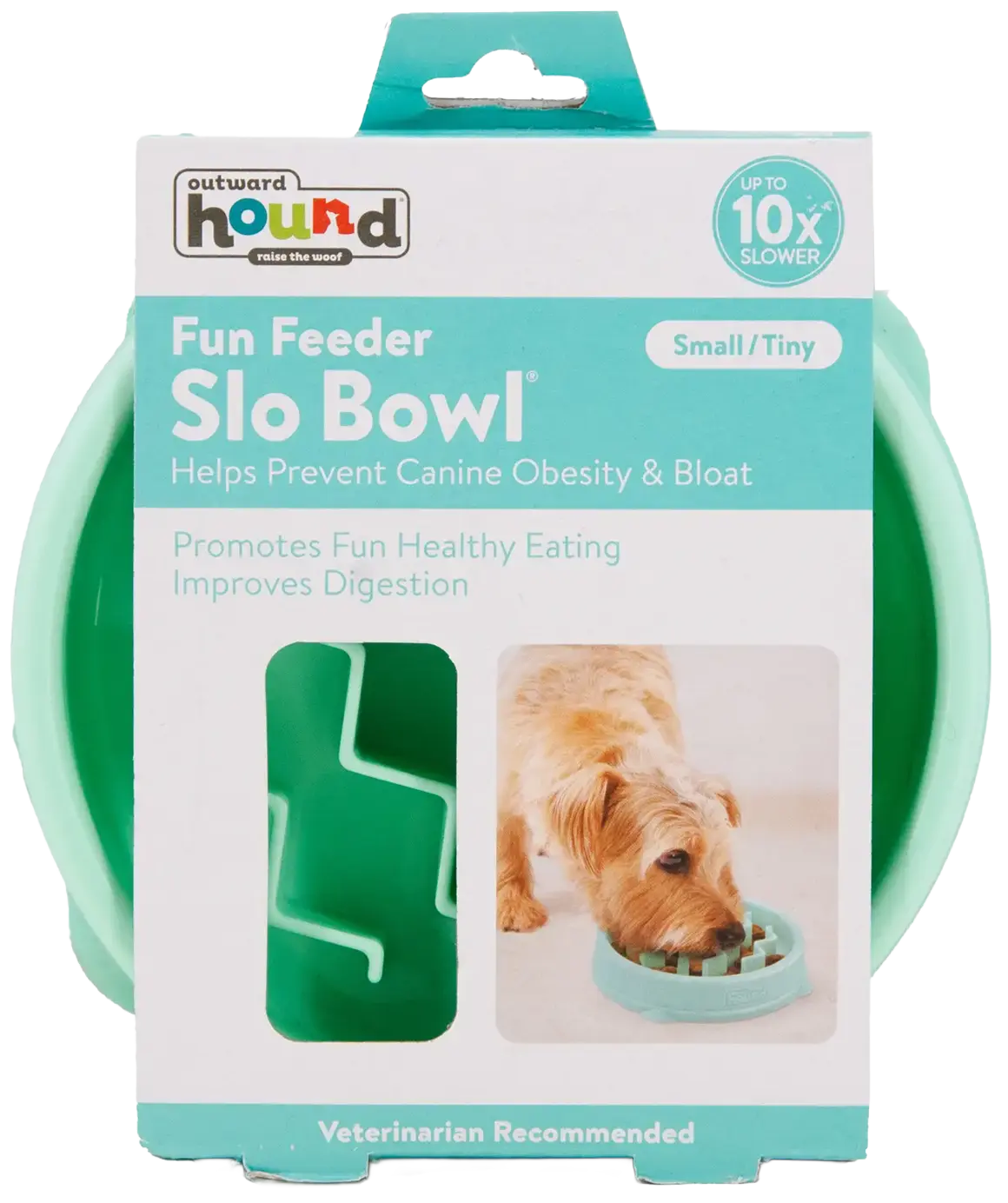 Outward Hound Fun Feeder Interactive Dog Bowl Slow Feeder Mint Extra Small - Image 2