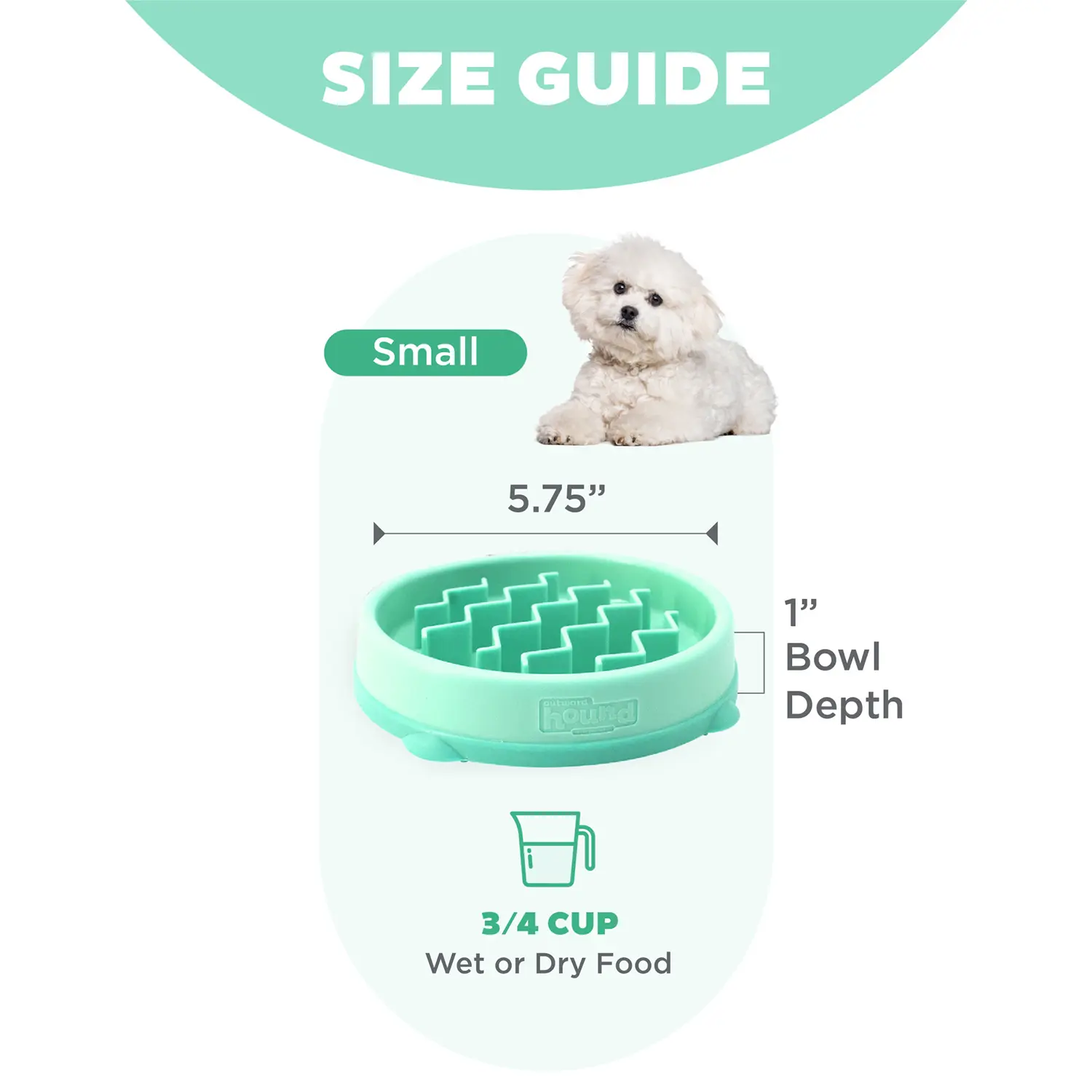 Outward Hound Fun Feeder Interactive Dog Bowl Slow Feeder Mint Extra Small - Image 6
