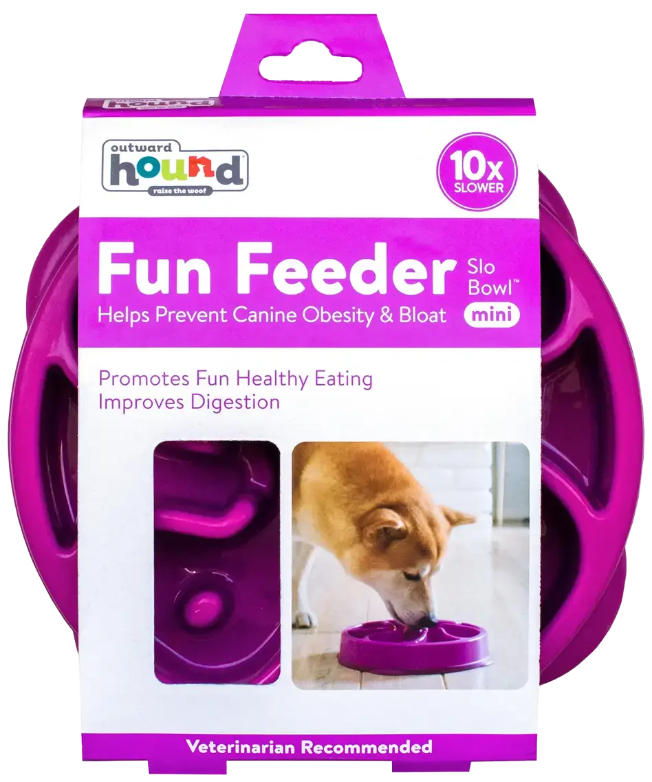 Outward Hound Fun Feeder Interactive Dog Bowl Slow Feeder Purple Small - Image 2