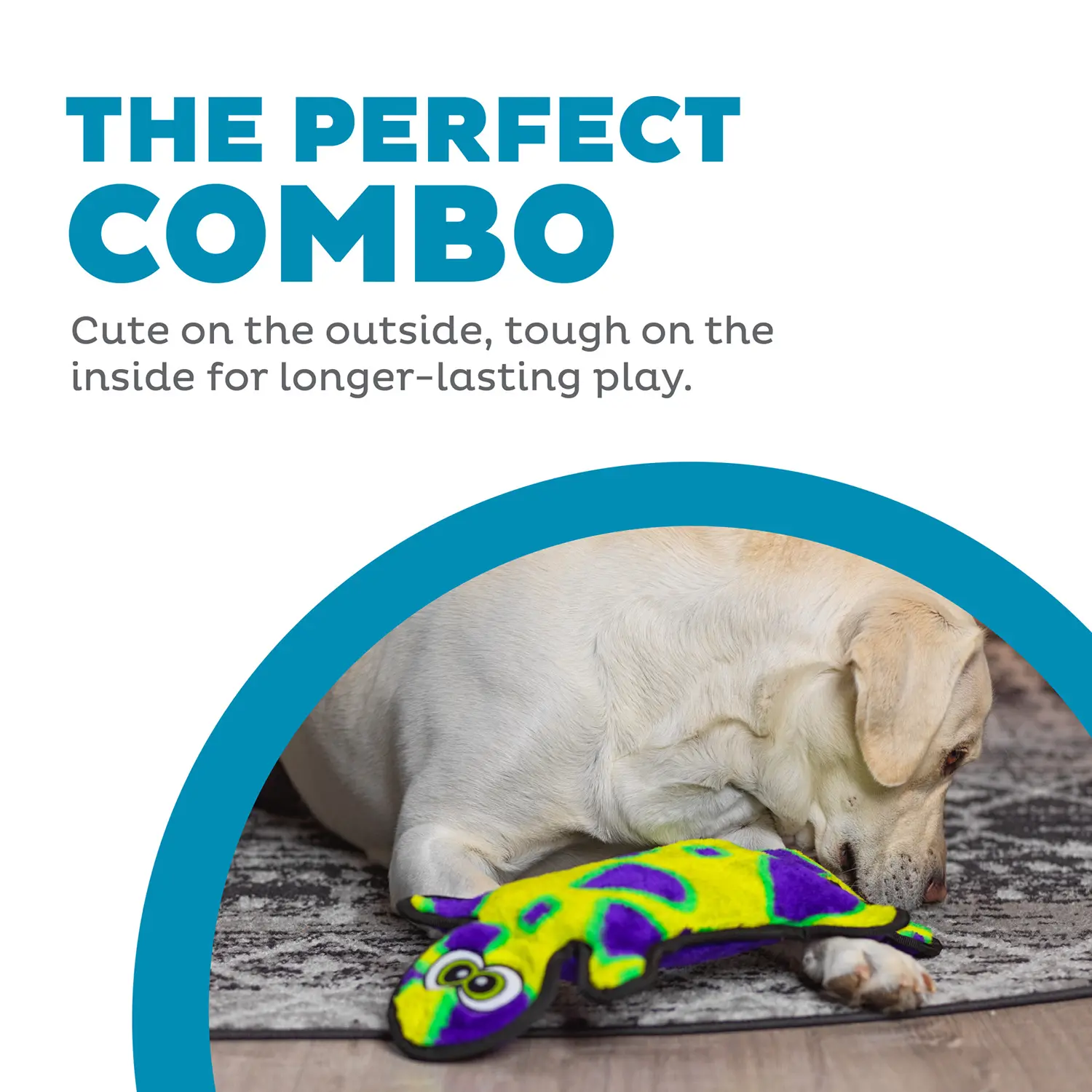 Outward Hound Invincibles Durablez Gecko Dog Toy Yellow & Green Large - Image 5