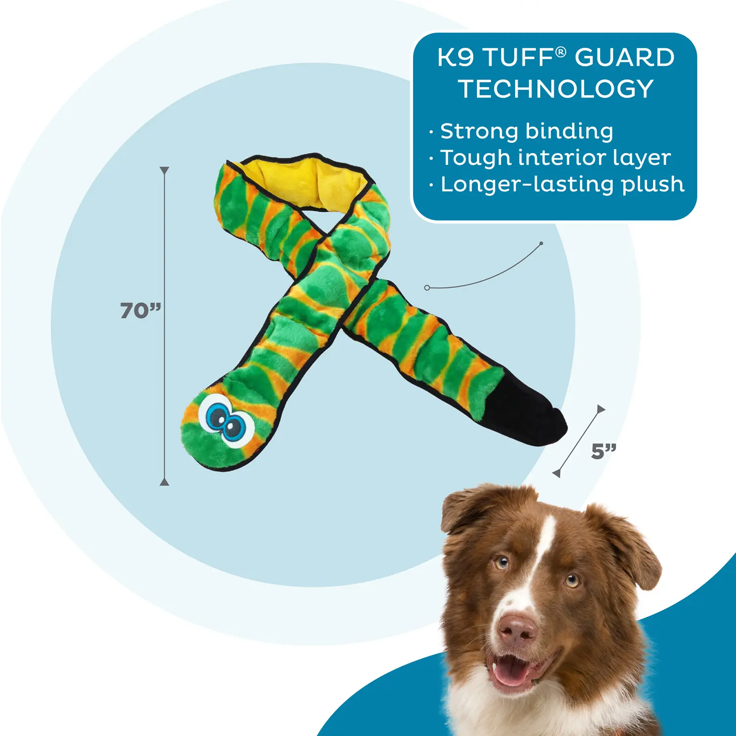 Outward Hound Invincibles Dog Toy Snake Ginormous XXL - Image 3