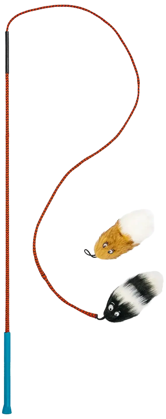 Outward Hound Tail Teaser Dog Wand Toy with Refill Multicolor
