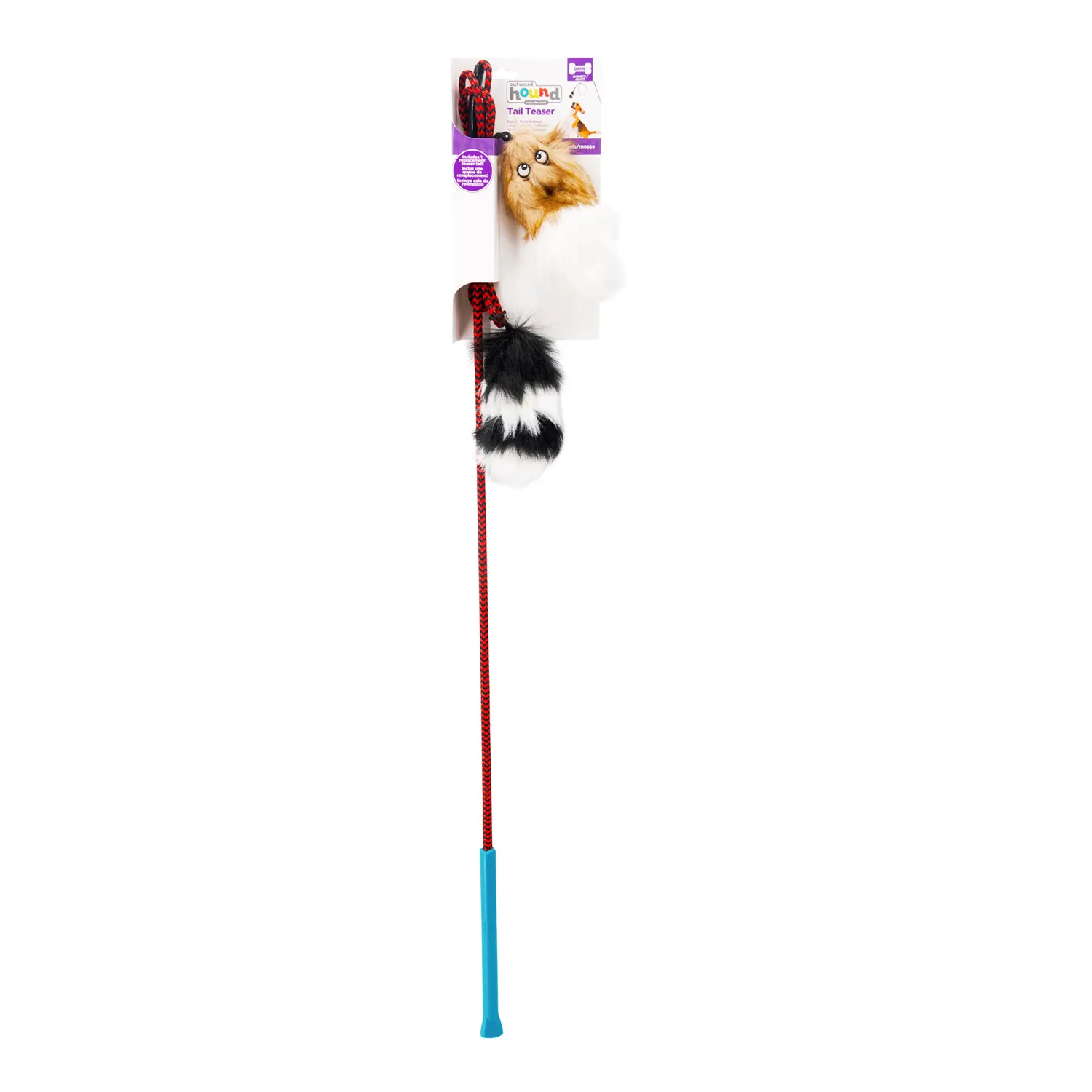 Outward Hound Tail Teaser Dog Wand Toy with Refill Multicolor - Image 6