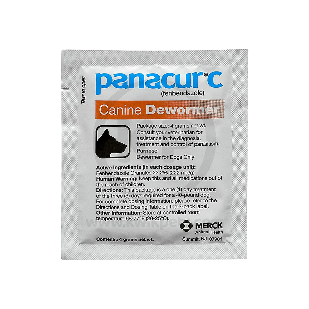 Panacur C Canine Dewormer fenbendazole 4 Gram Pack for Dogs Up To 40 lbs 3 Count Red - Image 3