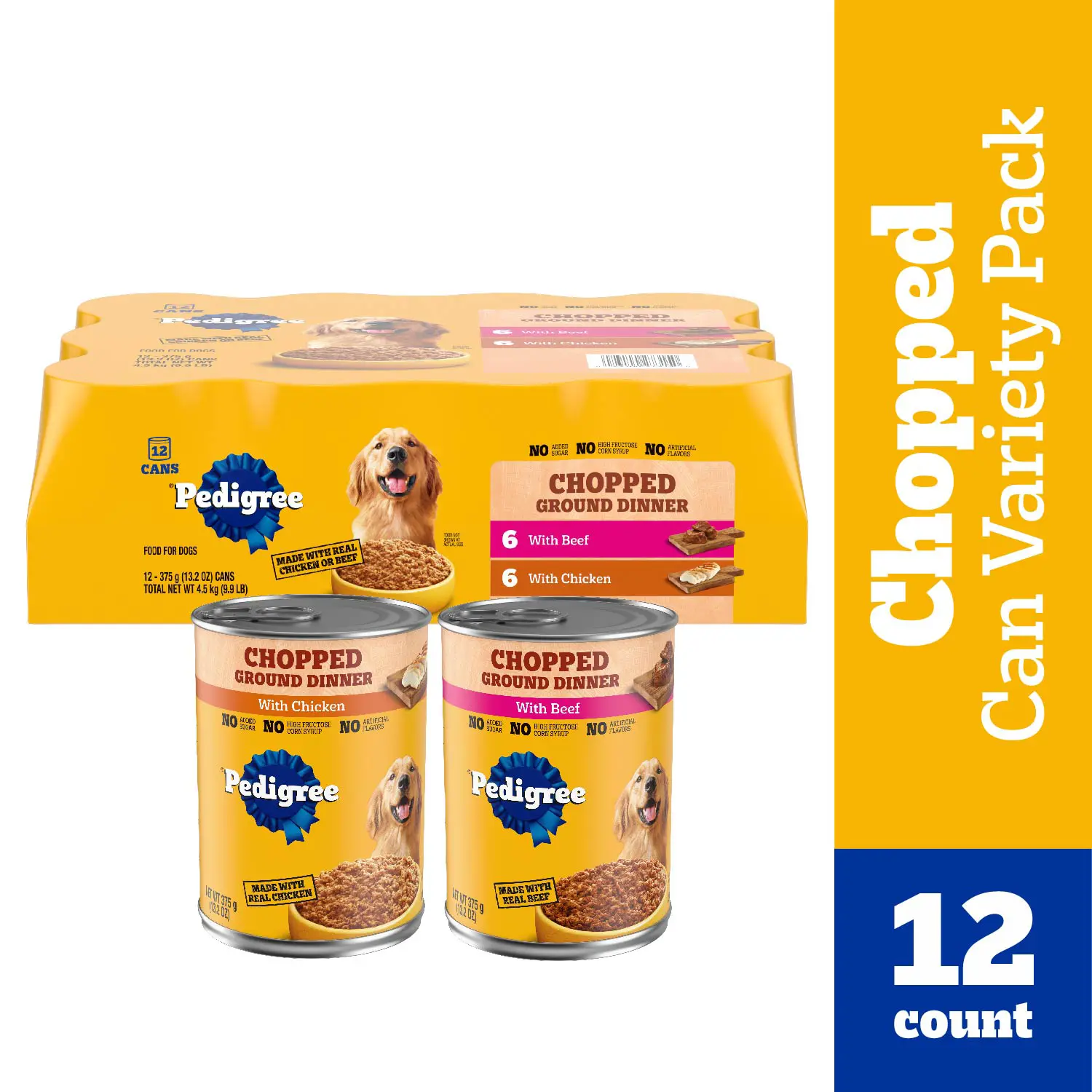 Pedigree Chopped Ground Dinner Adult Wet Dog Food Variety Pack Beef & Chicken 12 Count 13.7-oz - Image 10