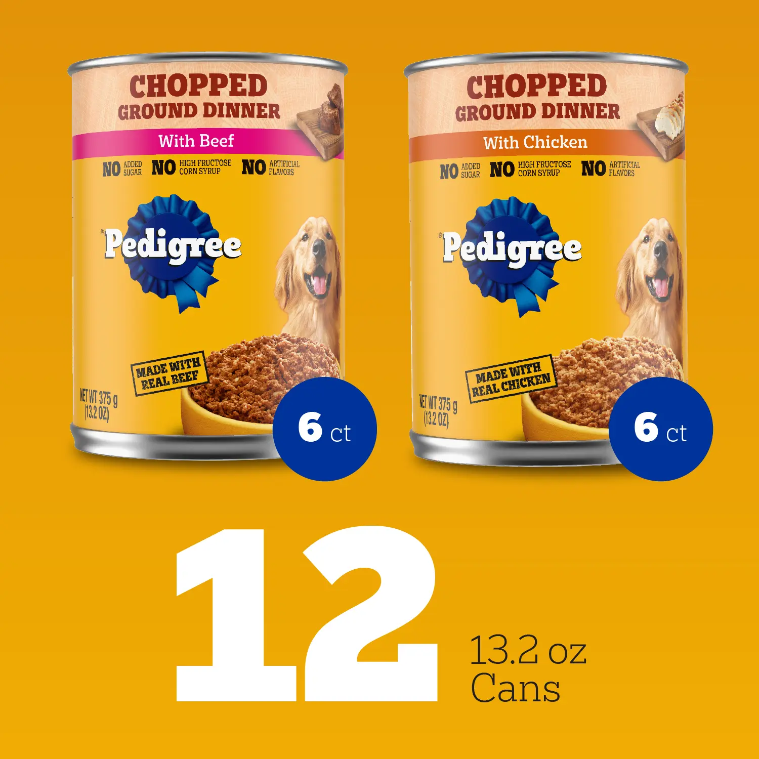 Pedigree Chopped Ground Dinner Adult Wet Dog Food Variety Pack Beef & Chicken 12 Count 13.7-oz - Image 9
