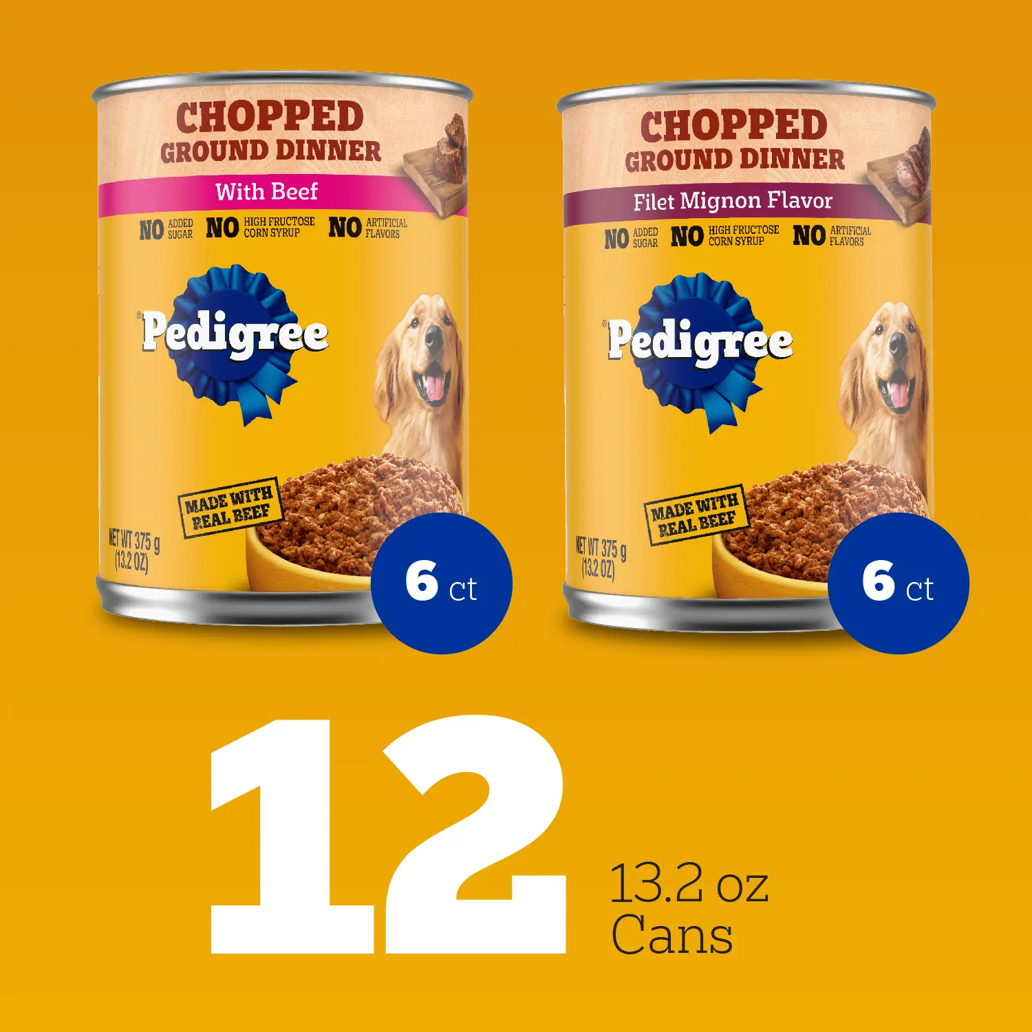 Pedigree Chopped Ground Dinner Adult Wet Dog Food Variety Pack Filet Mignon & Beef 12 Count 13.2-oz - Image 9
