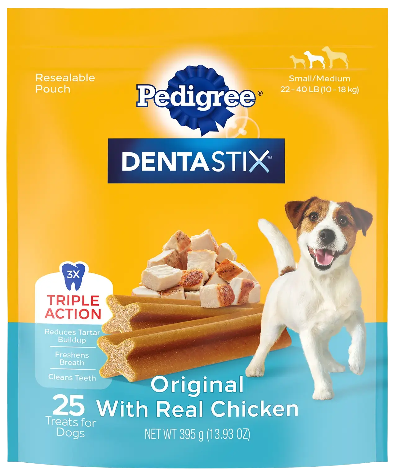 Pedigree DENTASTIX Dog Dental Treat Original with Real Chicken 25 Count