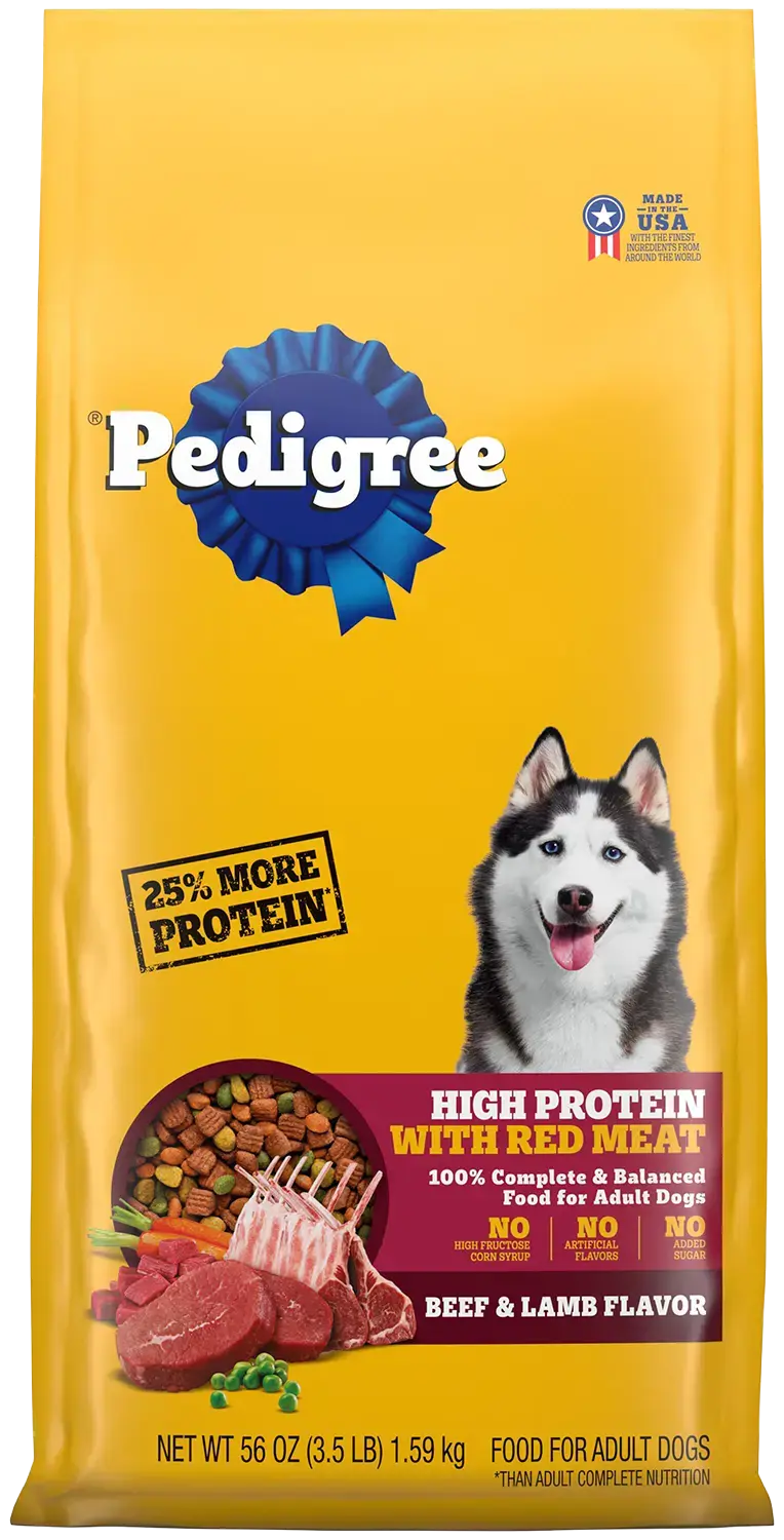 Pedigree High Protein Adult Dry Dog Food Beef & Lamb 3.5-lb