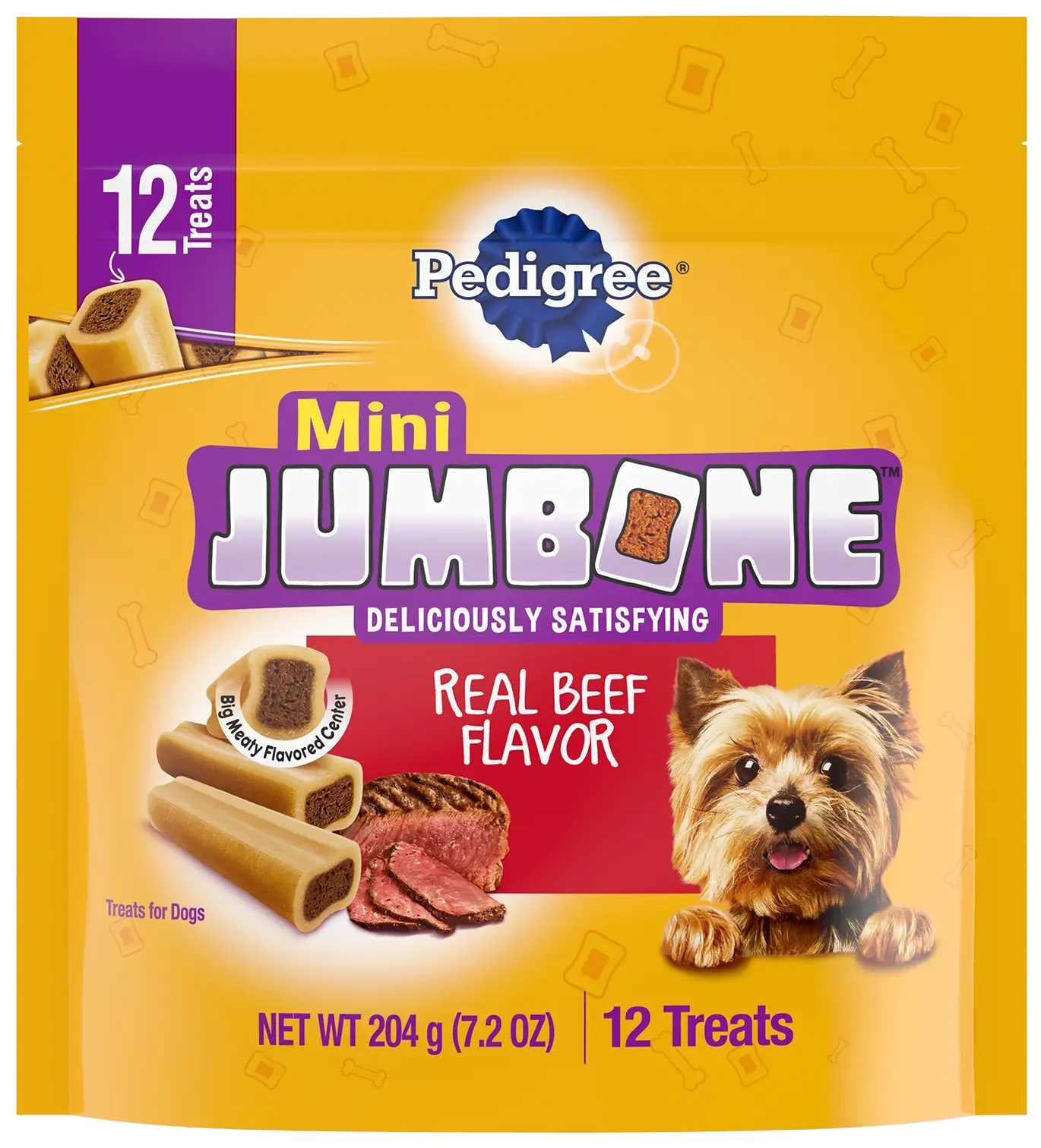 Pedigree Mini Jumbone Real Beef Dog Treats 12 Count 7.2-oz
