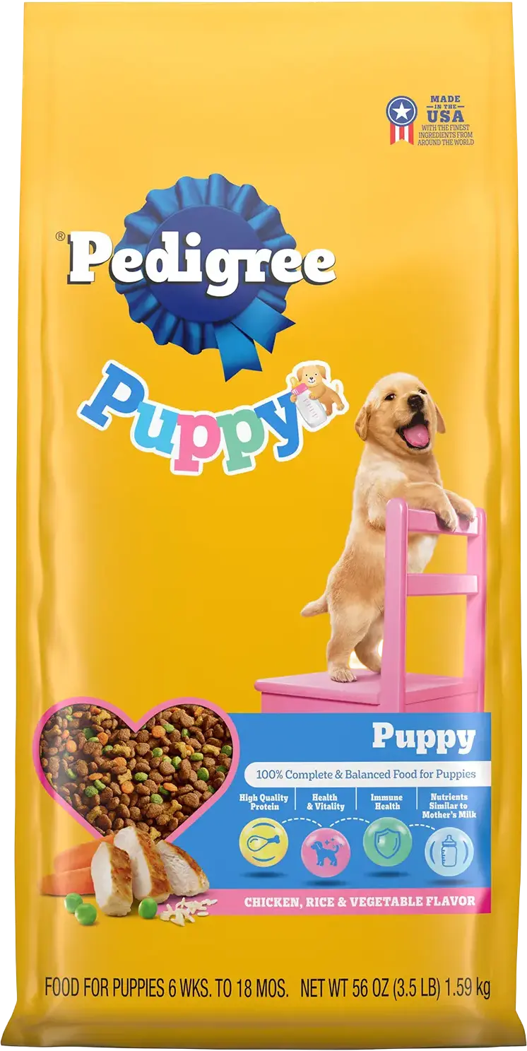 Pedigree Puppy Growth & Protection Dry Dog Food Chicken & Vegetable 3.5-lb