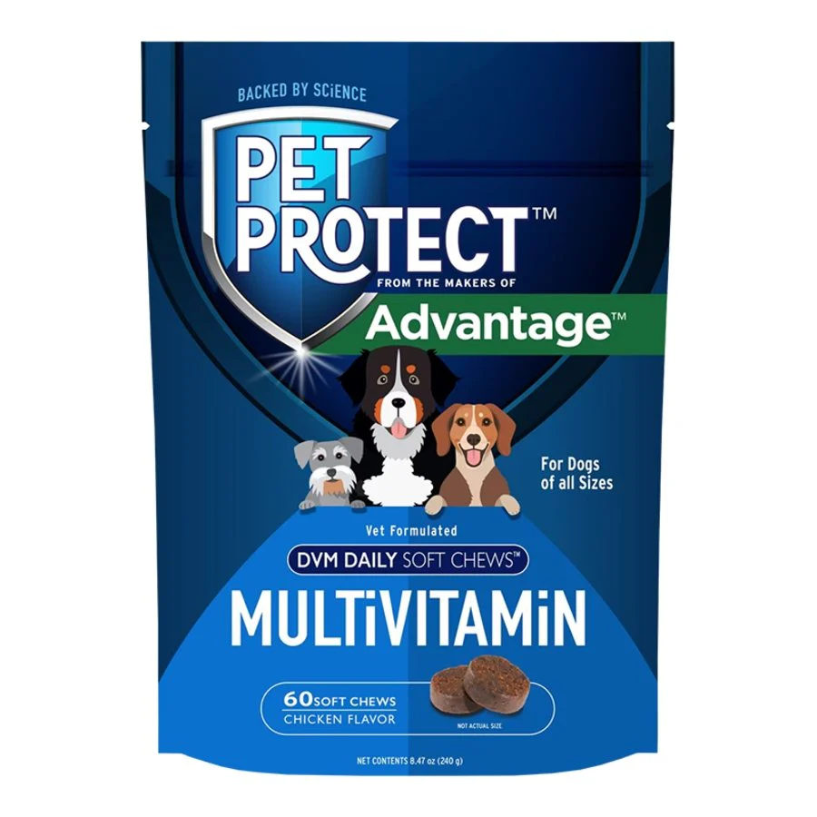 Pet Protect DVM Daily Multivitamin Soft Chews for Dogs Chicken 60 Count 8.47-oz