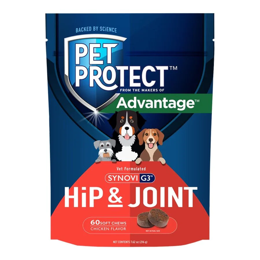 Pet Protect Synovi G3 Hip & Joint Soft Chews for Dogs Chicken 60 Count 7.62-oz